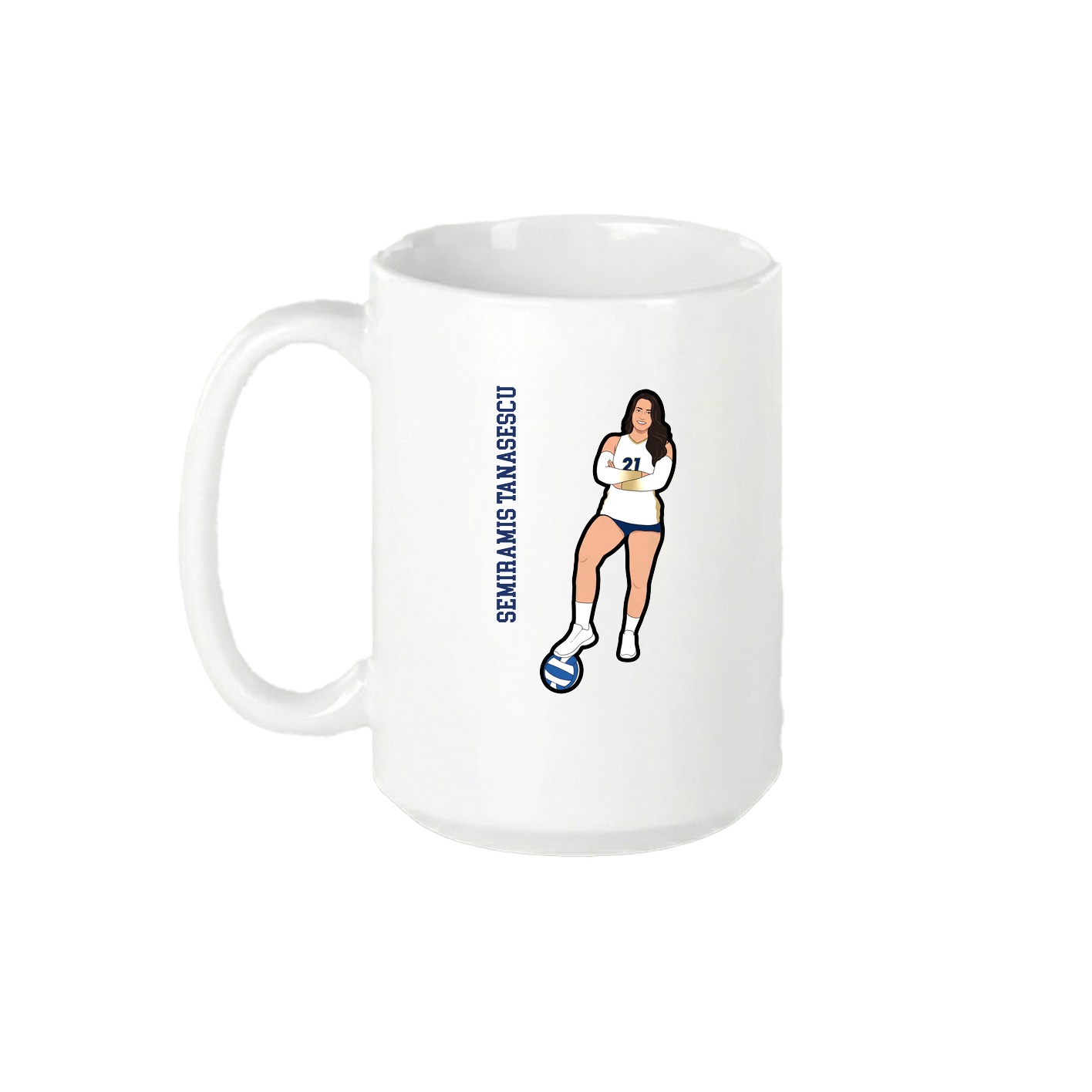 15oz Coffee Mug — Name Vertical in White