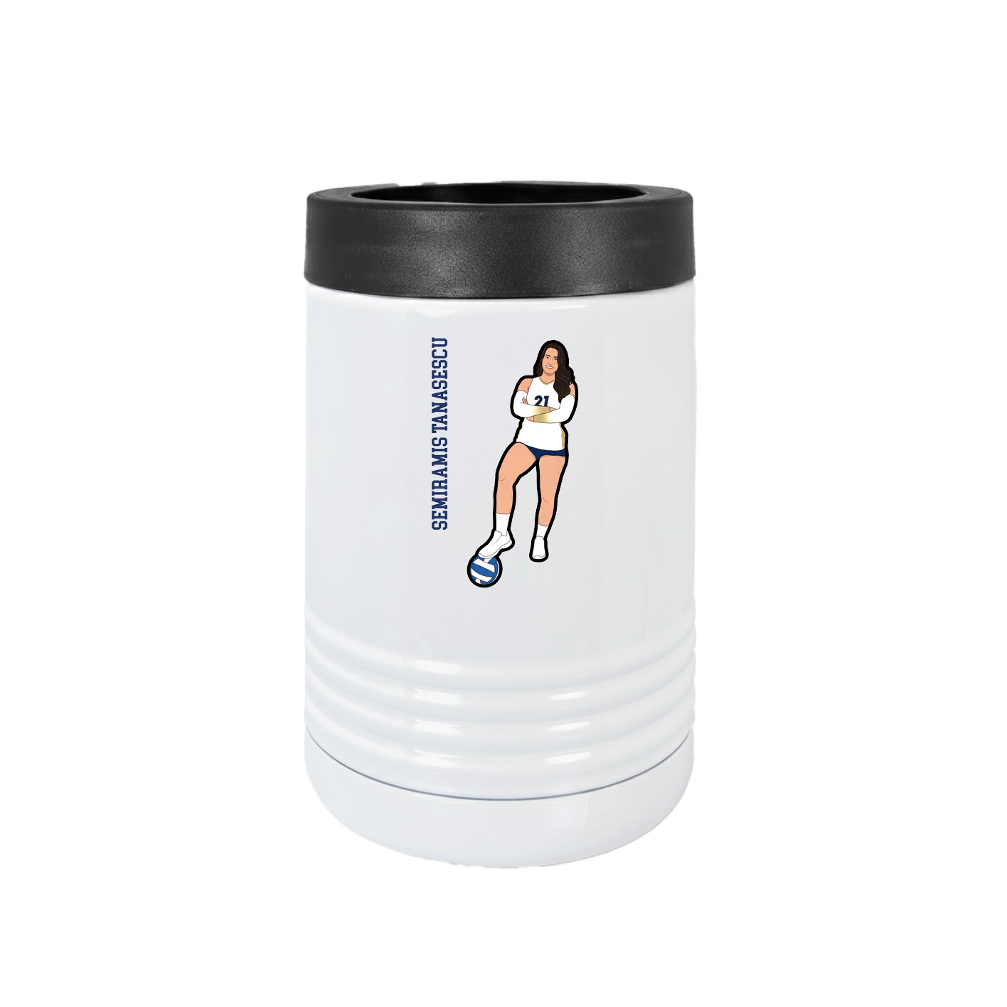 Beverage Holder — Name Vertical in White