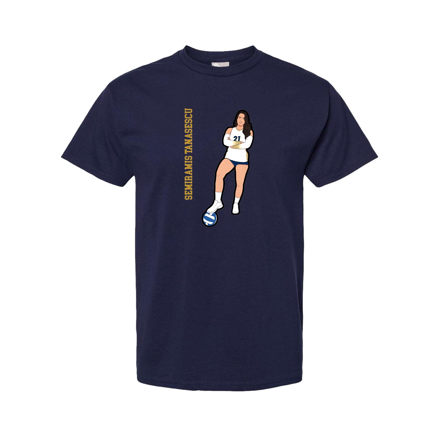 Youth Tee — Name Vertical in Navy