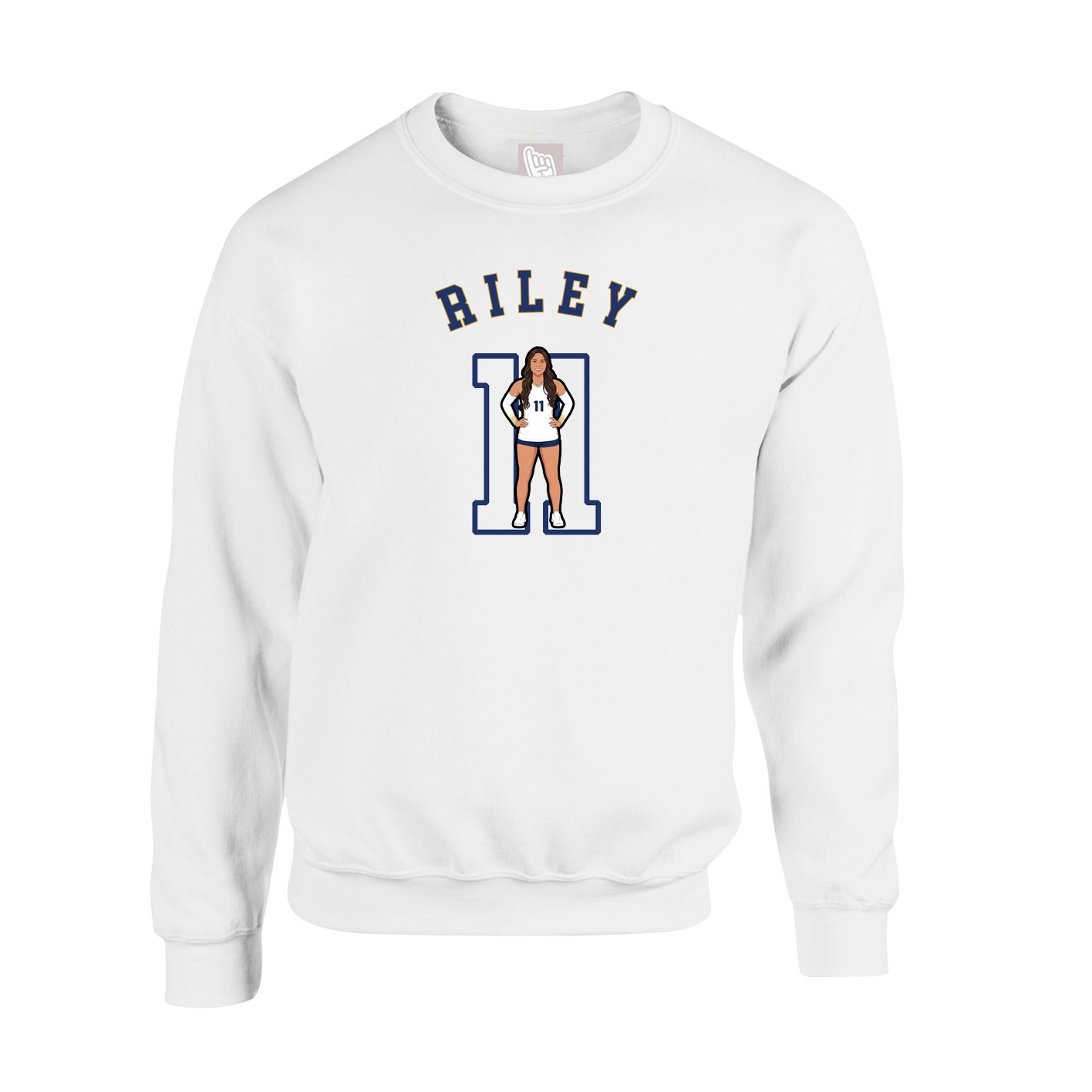 Fleece Crew — Shirsey Arch in White