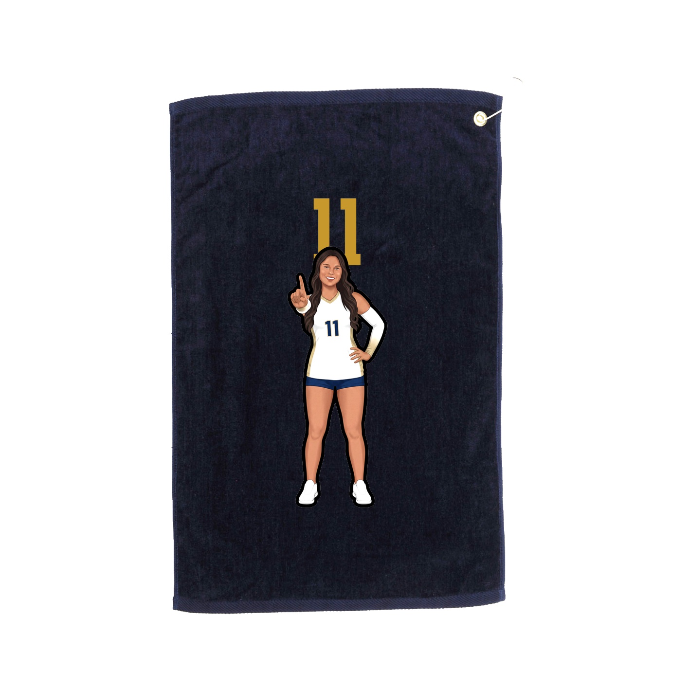 Golf Towel — Number Top in Navy