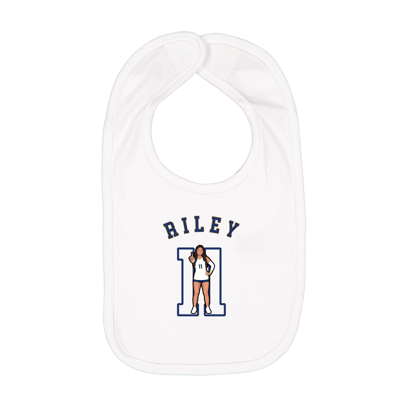 Infant Bib — Shirsey Arch in White