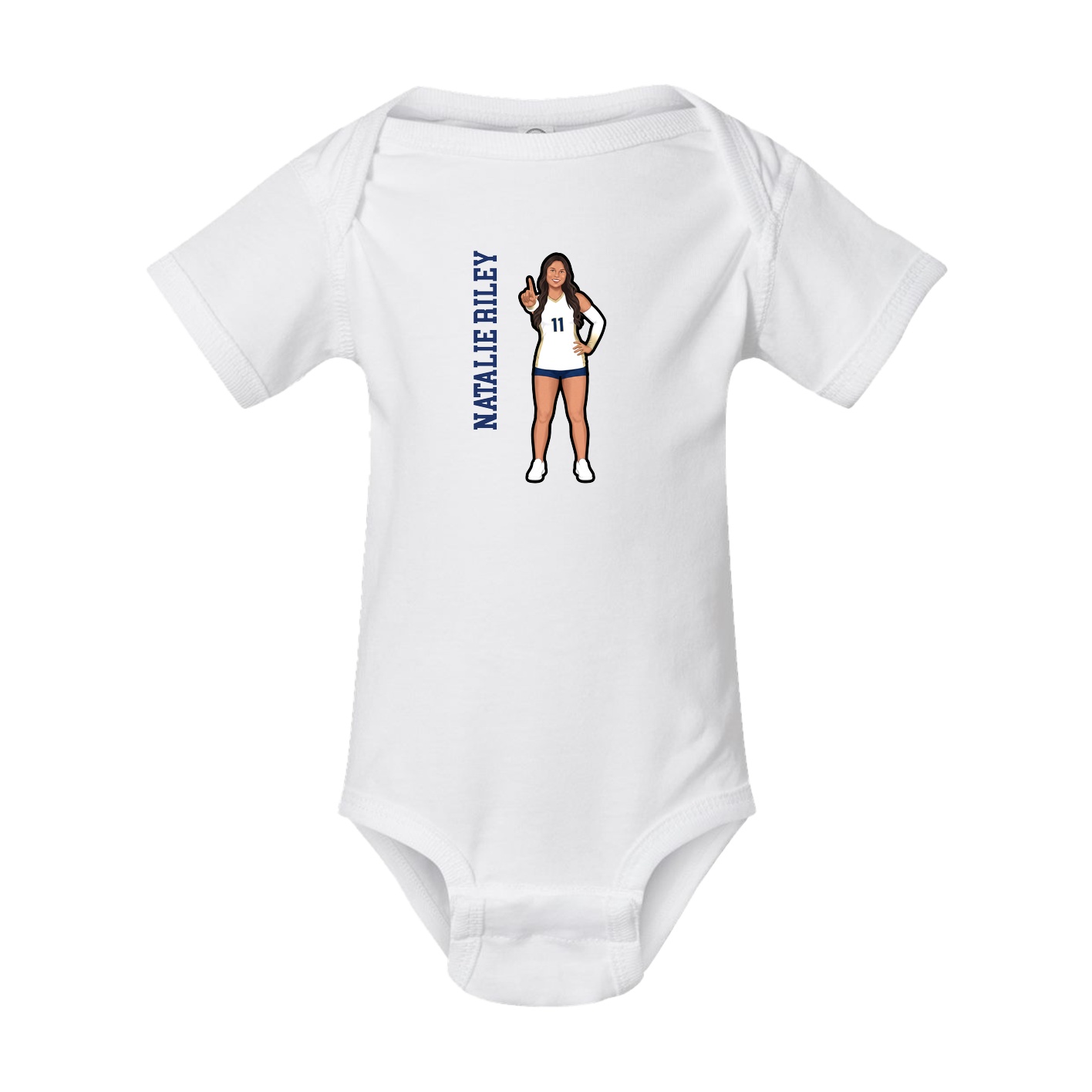 Baby Onesie — Name Vertical in White
