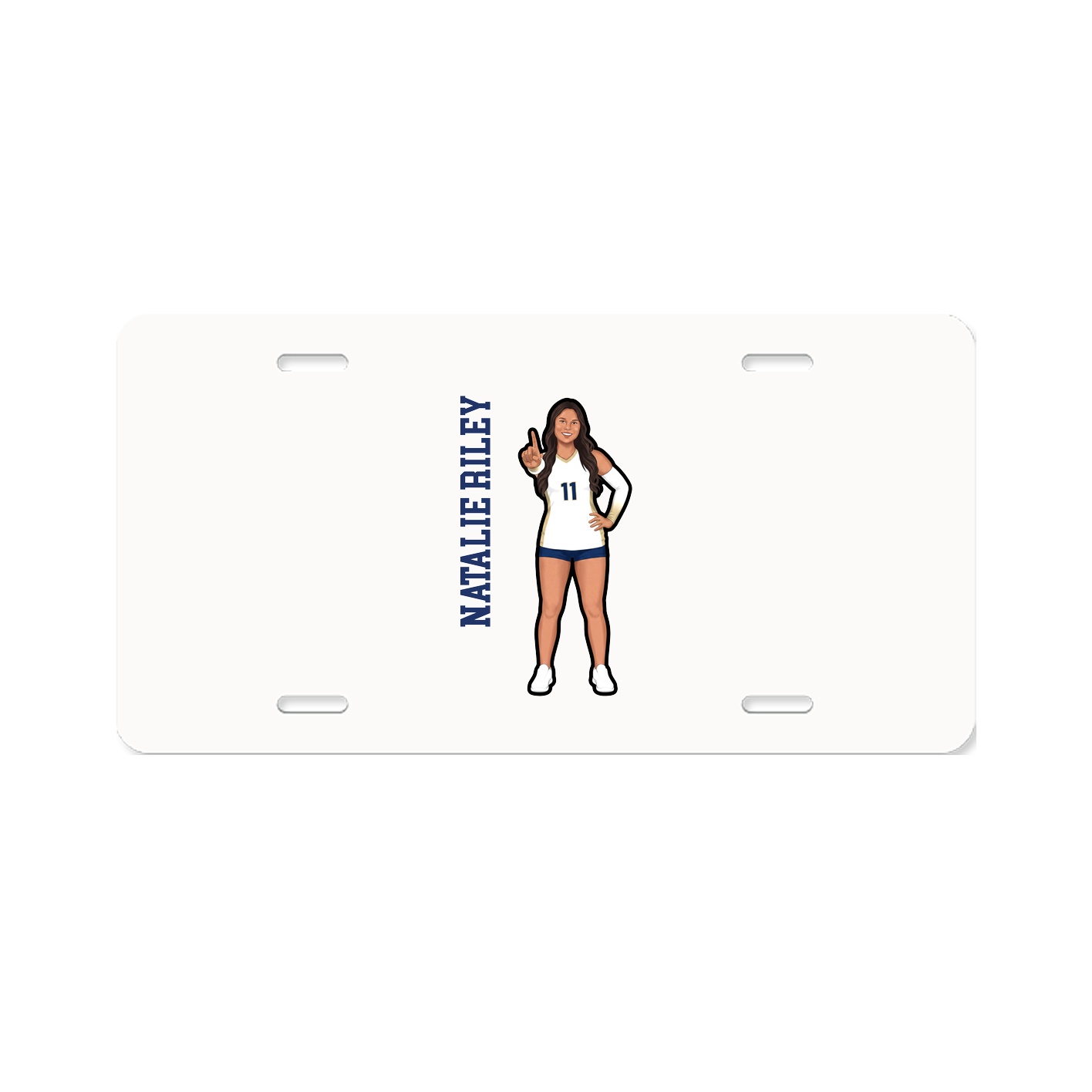 License Plate — Name Vertical in Classic