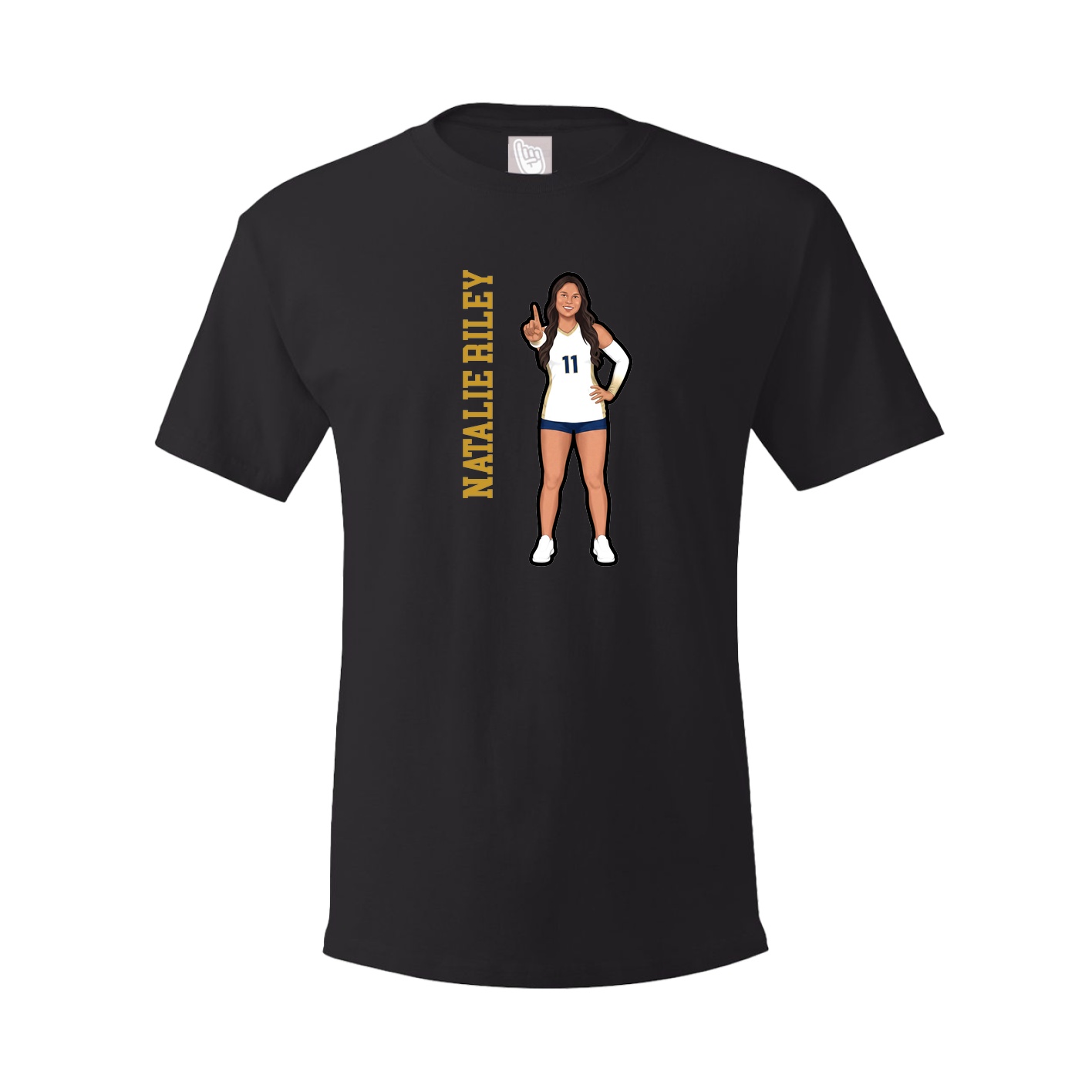 Youth Tee — Name Vertical in Black