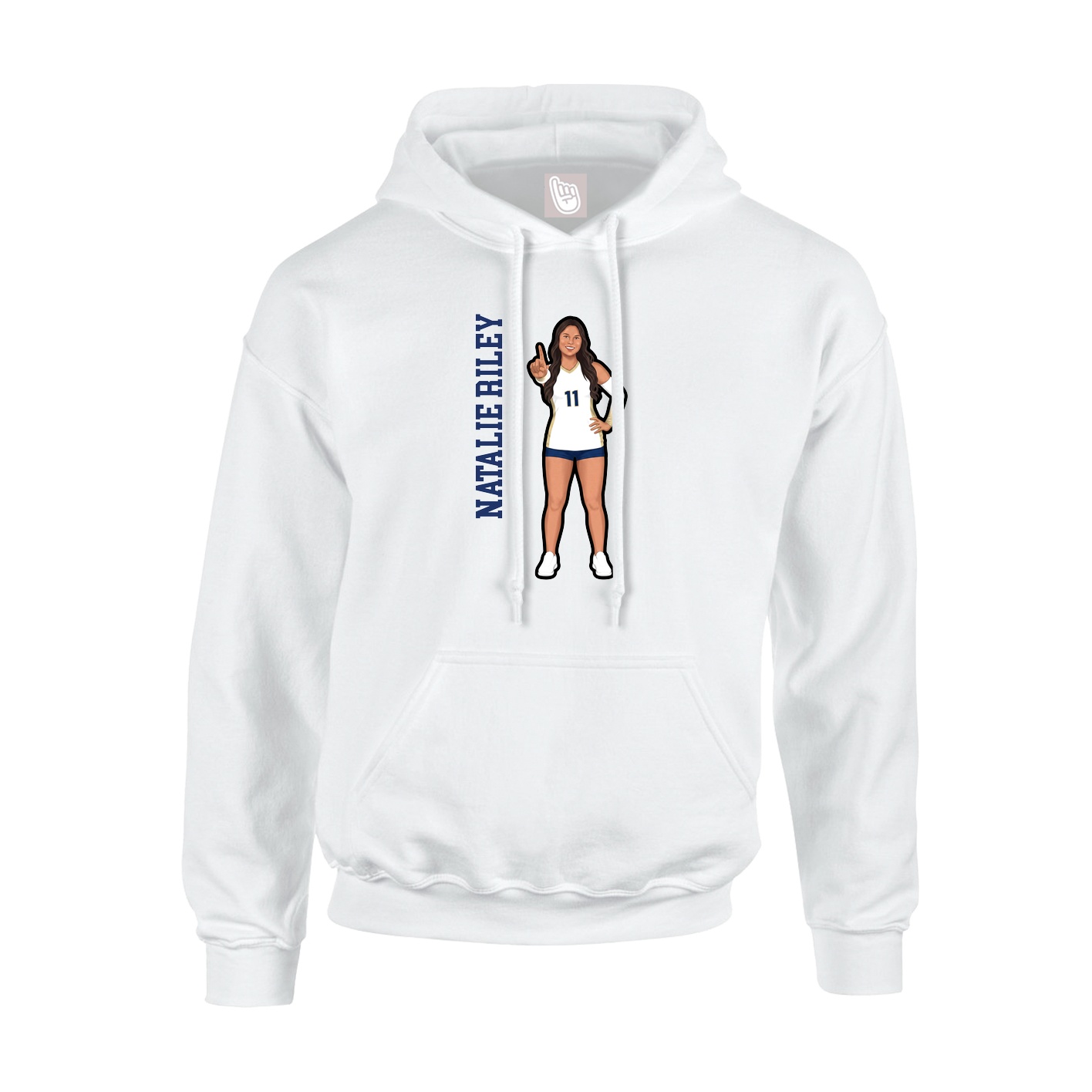 Youth Hoodie — Name Vertical in White