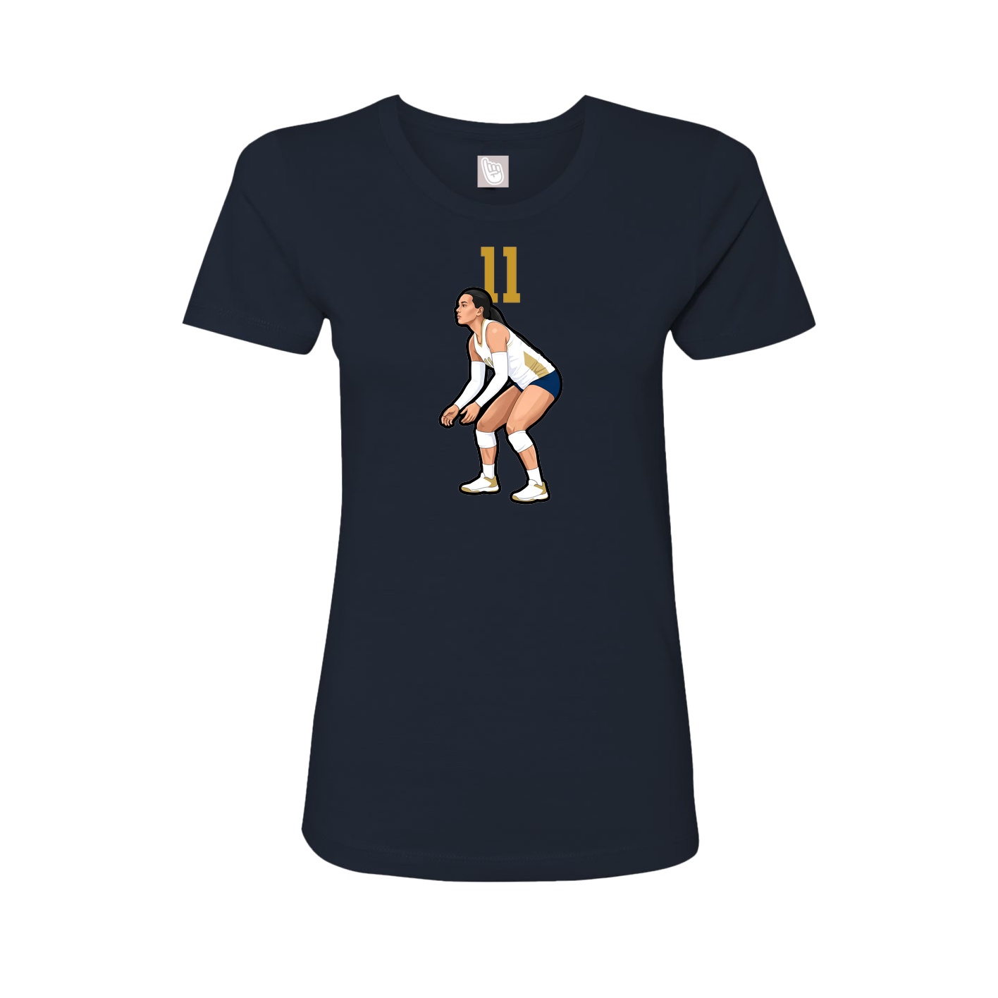 Fitted Women's Tee — Number Top in Navy