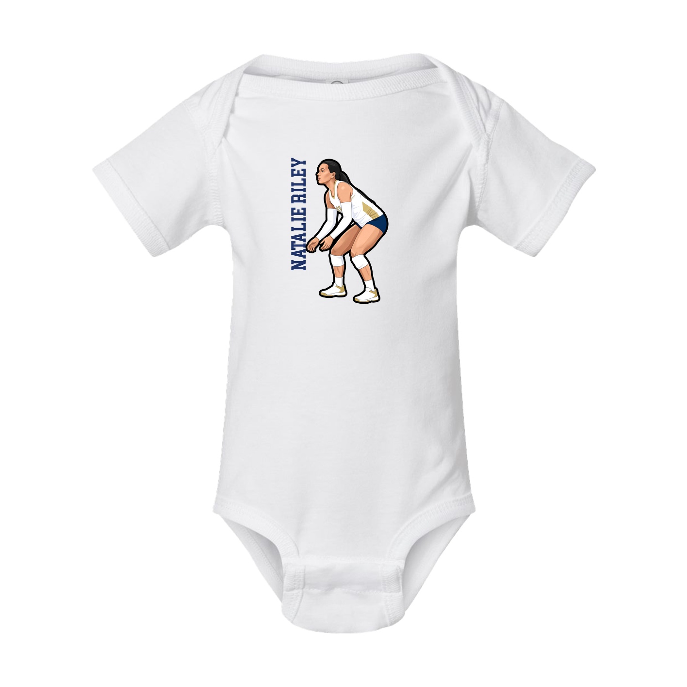 Baby Onesie — Name Vertical in White