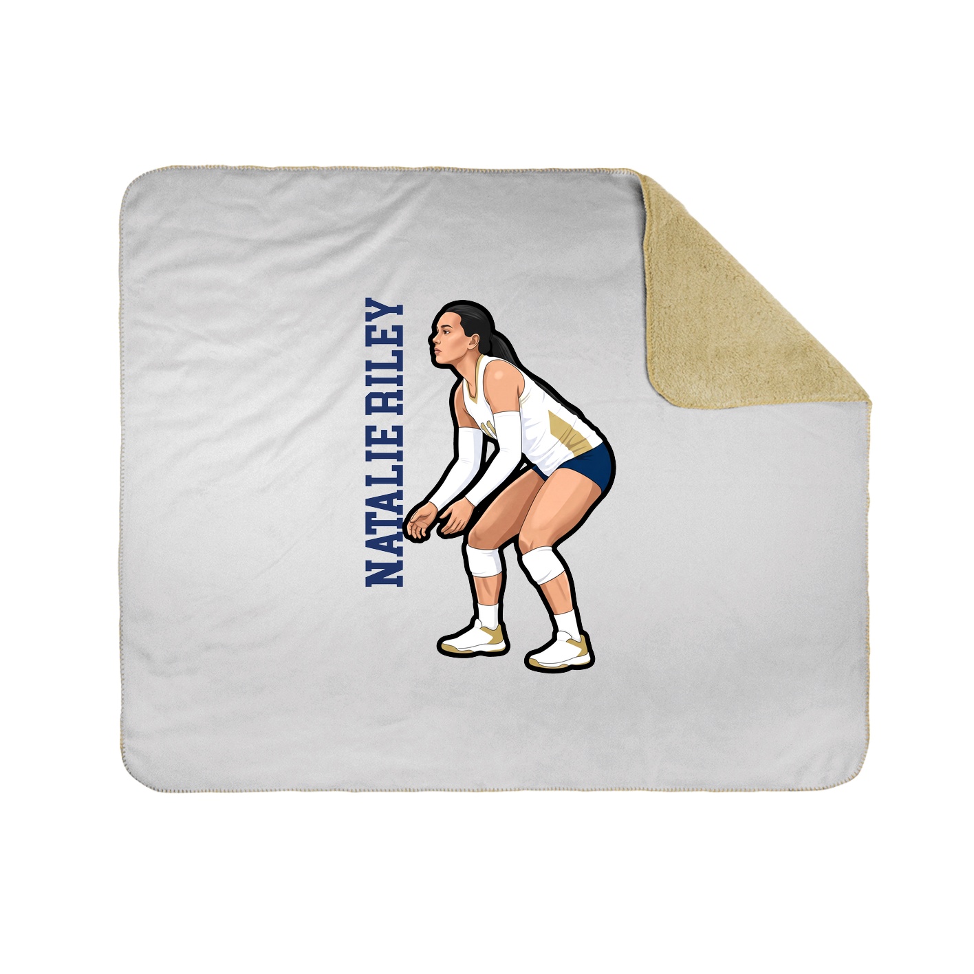 Throw Blanket — Name Vertical in White