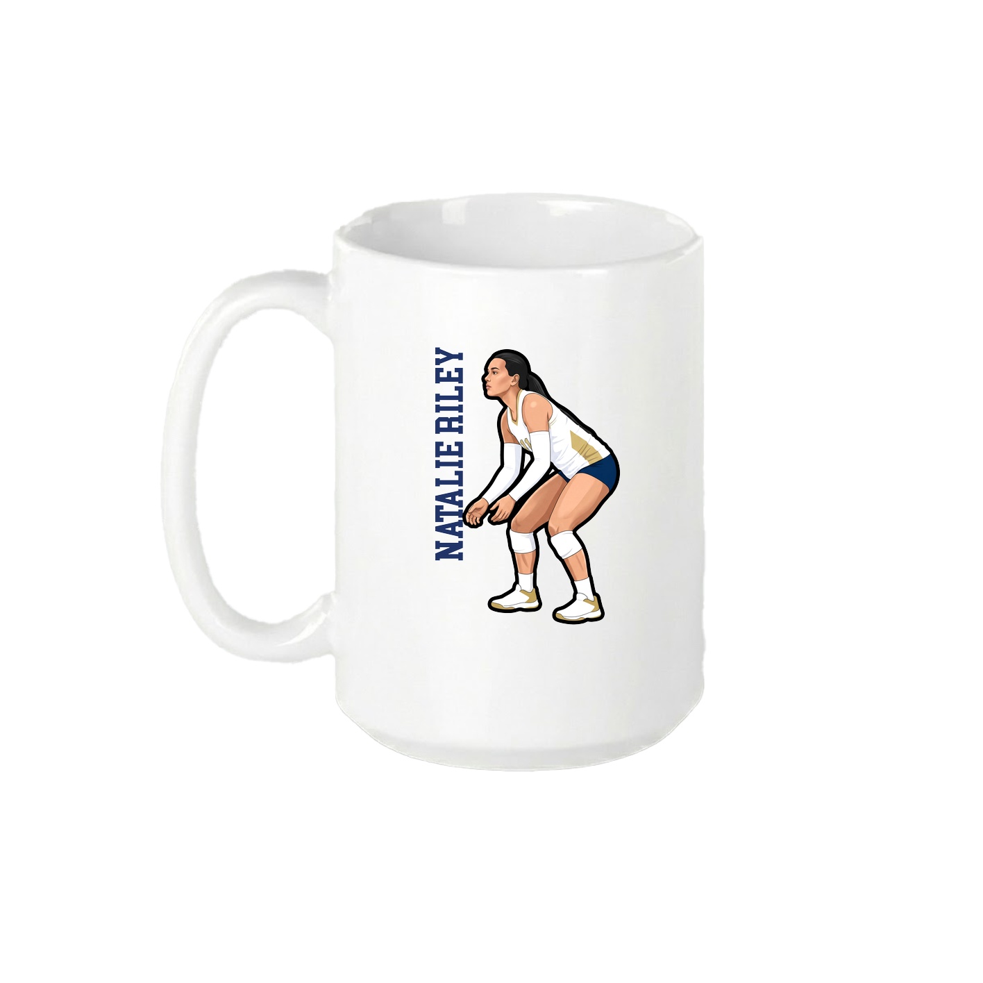 15oz Coffee Mug — Name Vertical in White