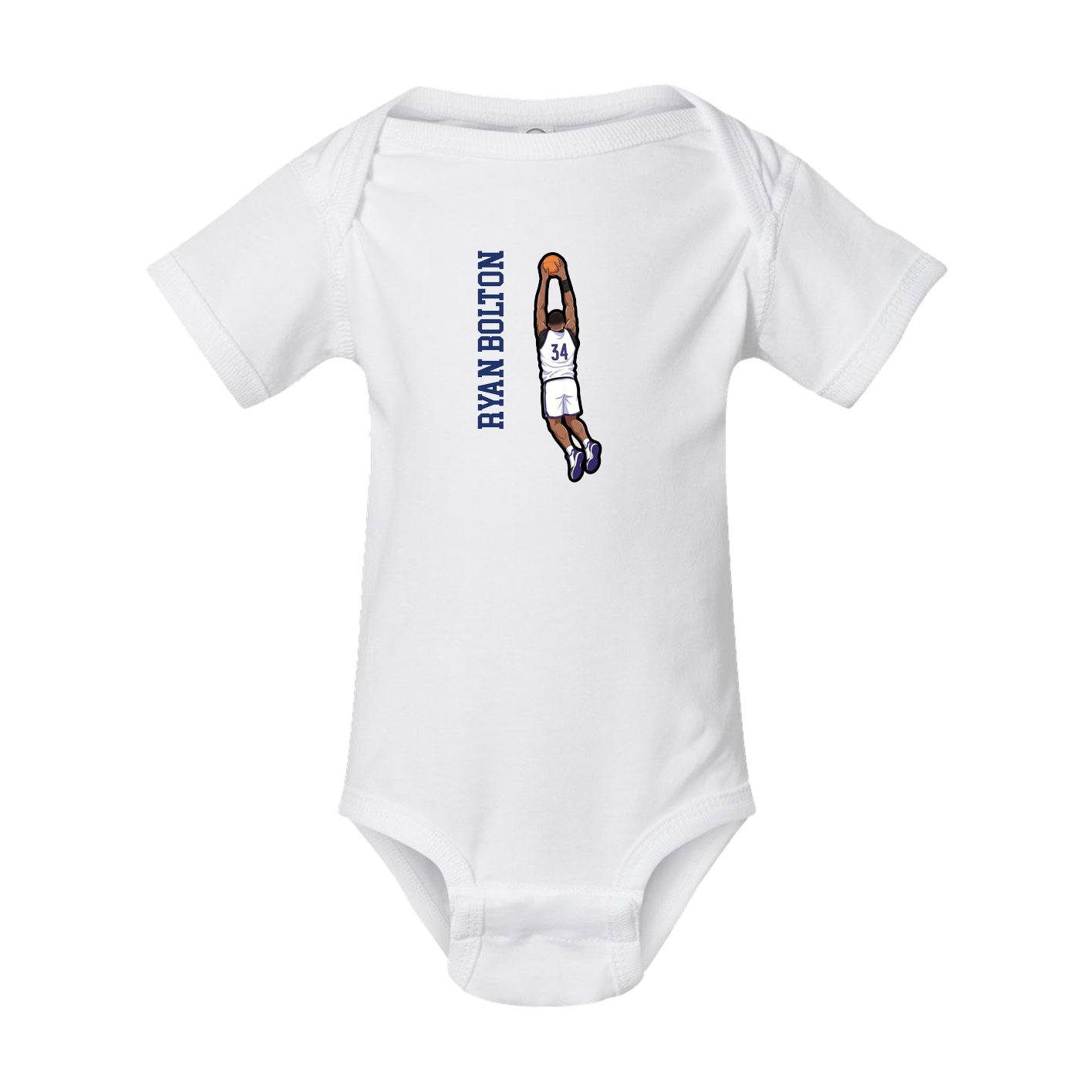 Baby Onesie — Name Vertical in White