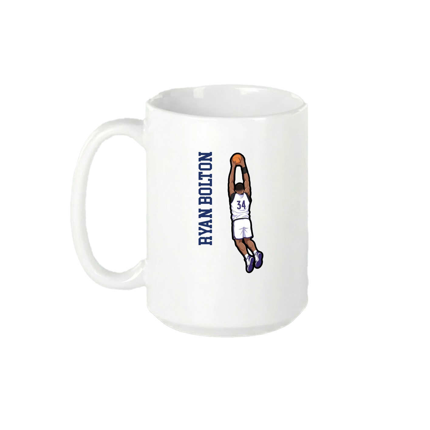 15oz Coffee Mug — Name Vertical in White