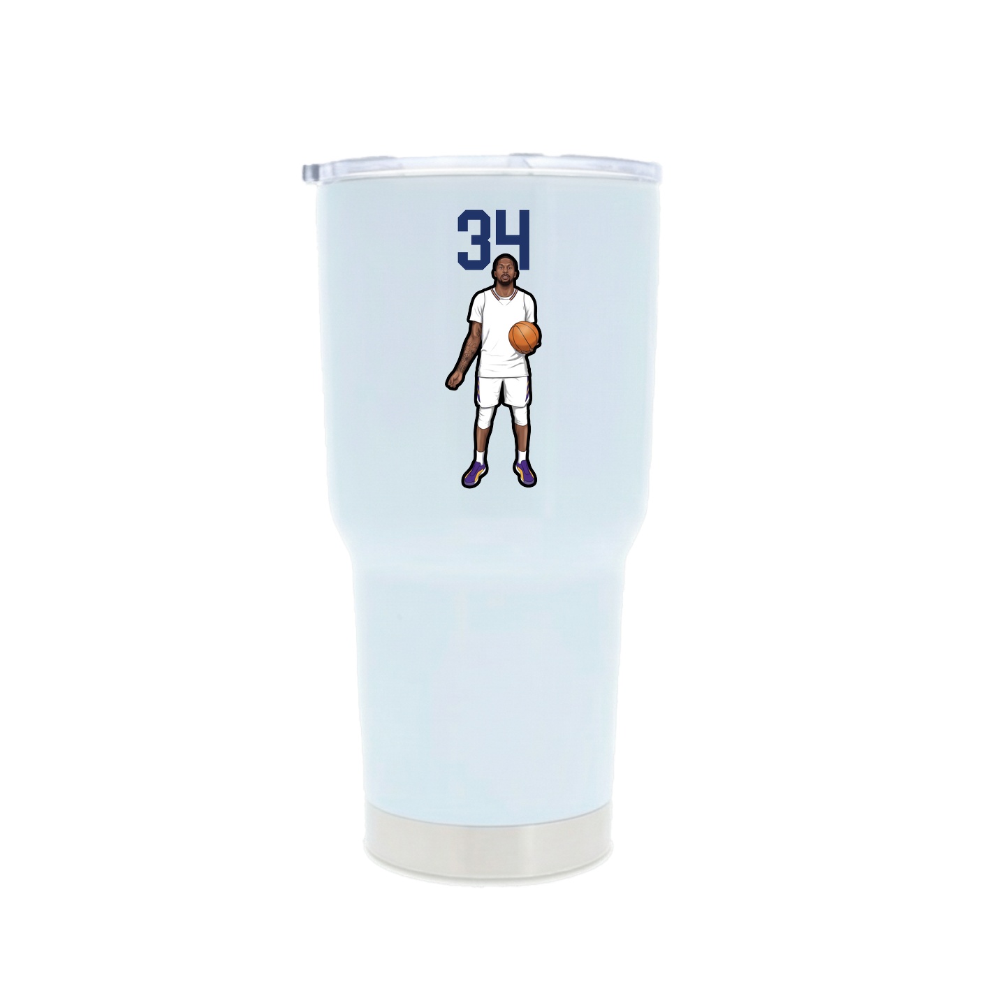 30oz Stainless Steel Tumbler — Number Top in White