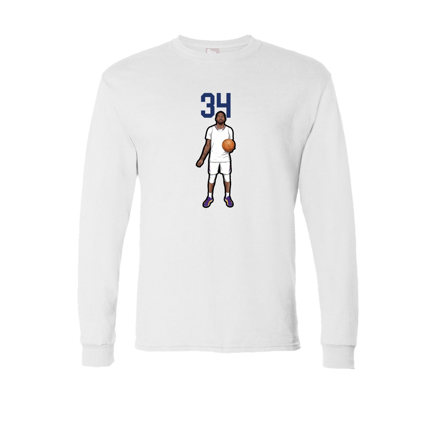 Long Sleeve Tee — Number Top in White