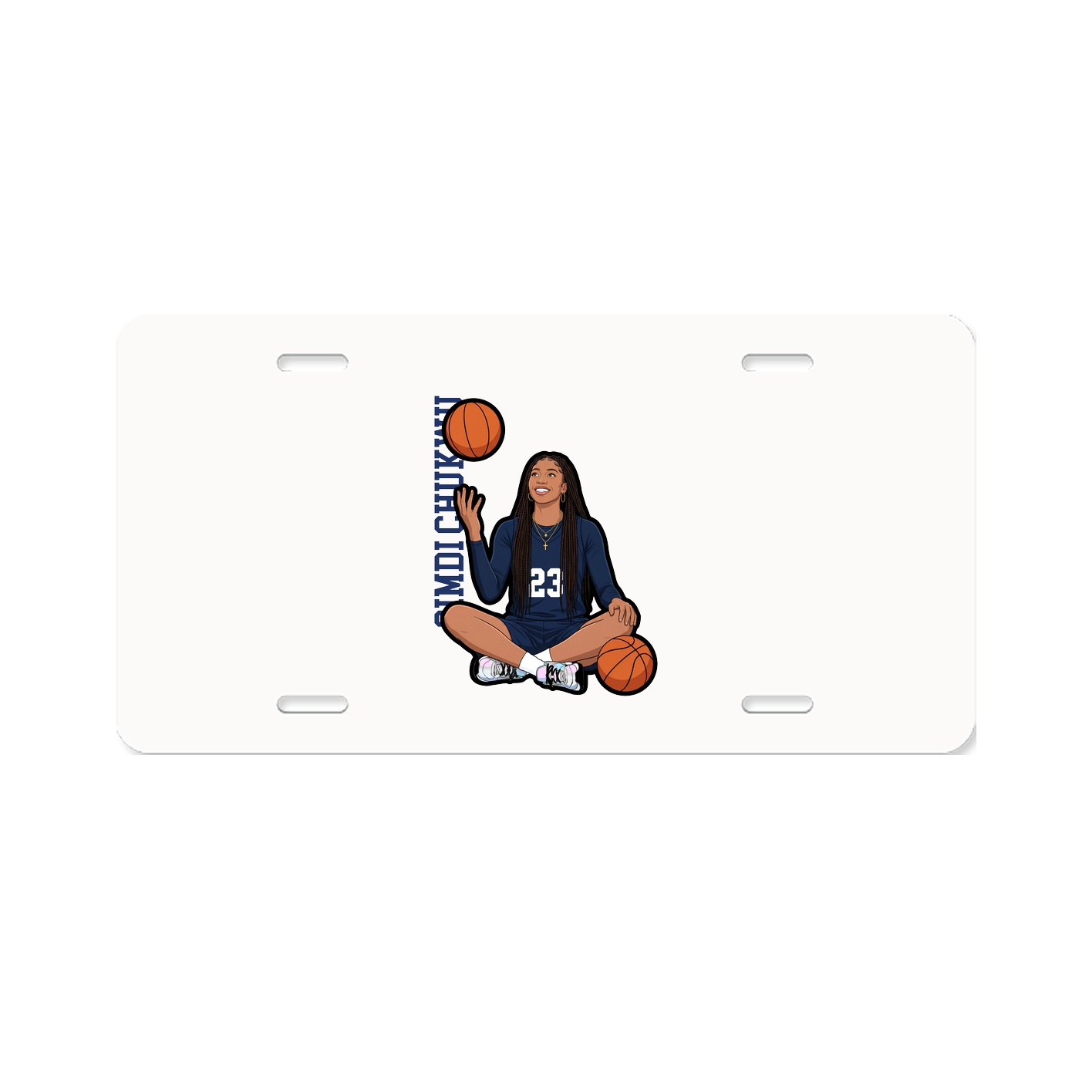License Plate — Name Vertical in Classic