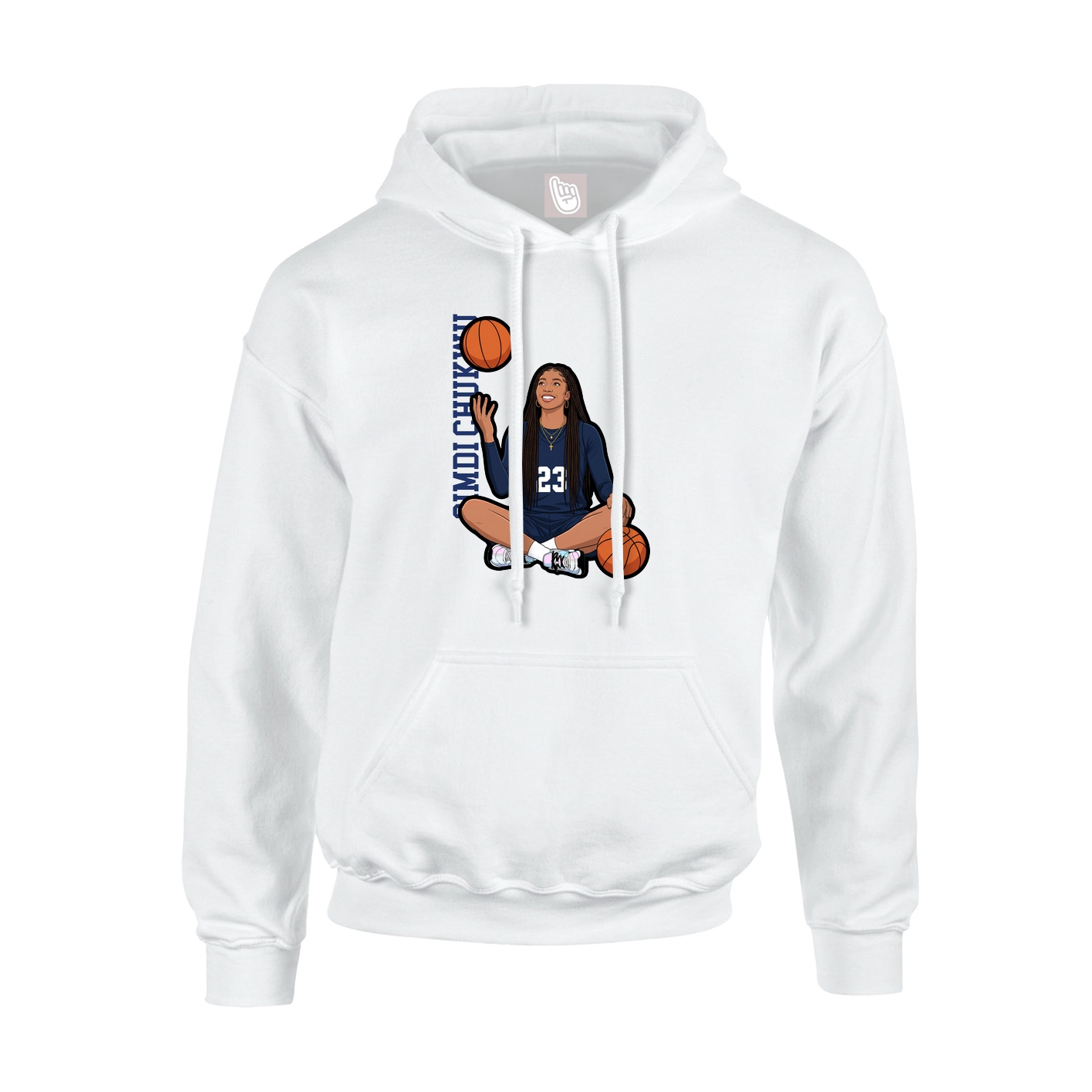 Youth Hoodie — Name Vertical in White