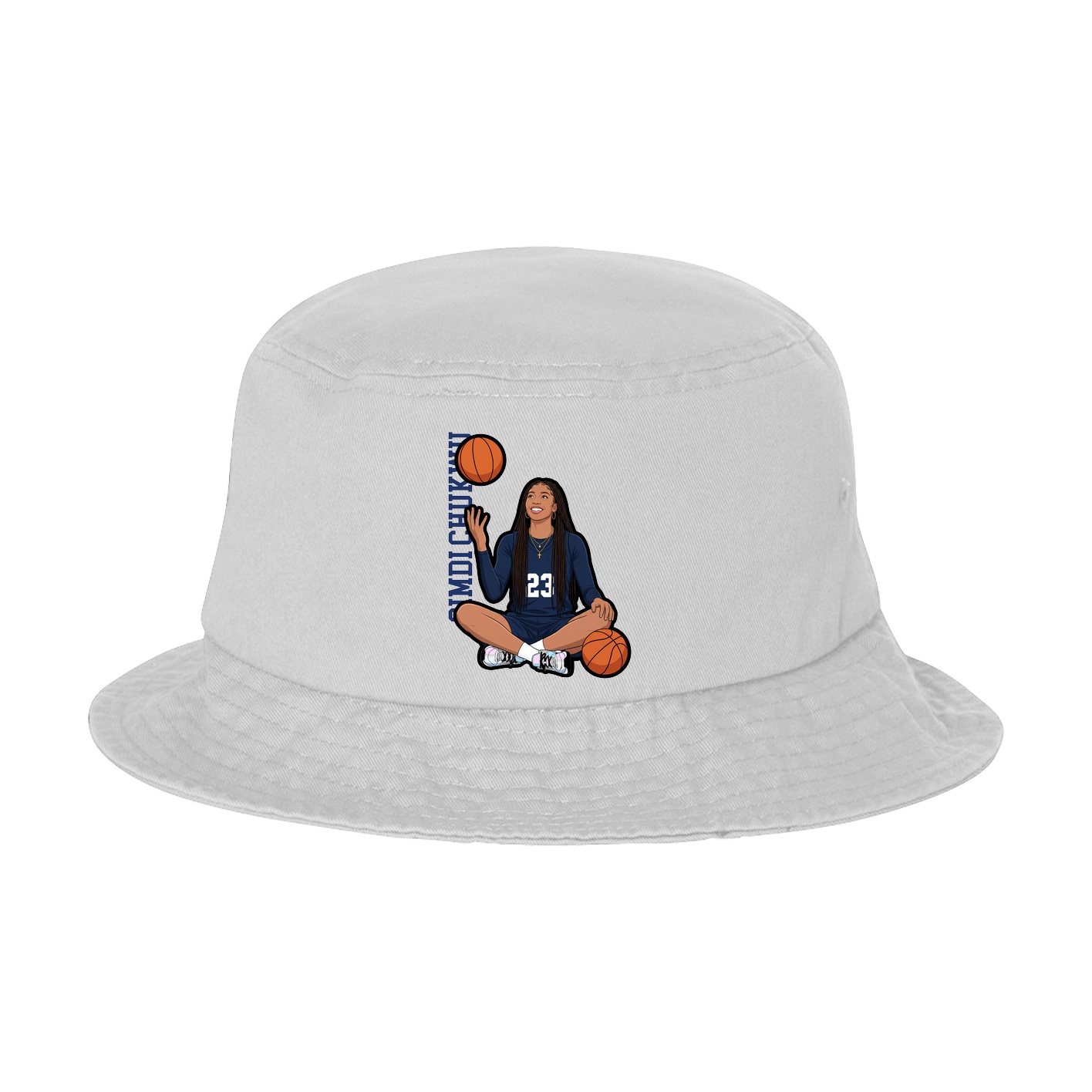 Bucket Cap — Name Vertical in White
