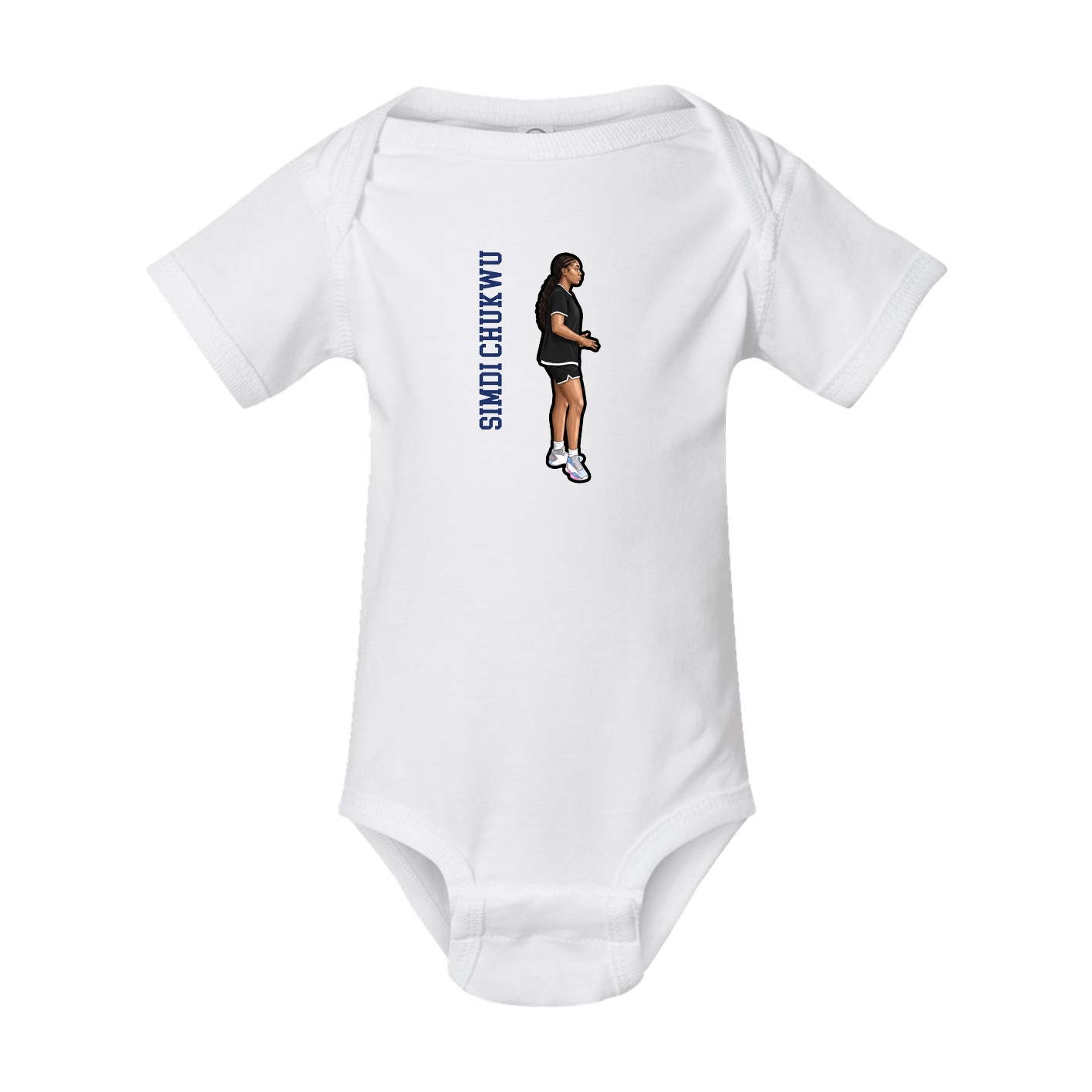 Baby Onesie — Name Vertical in White