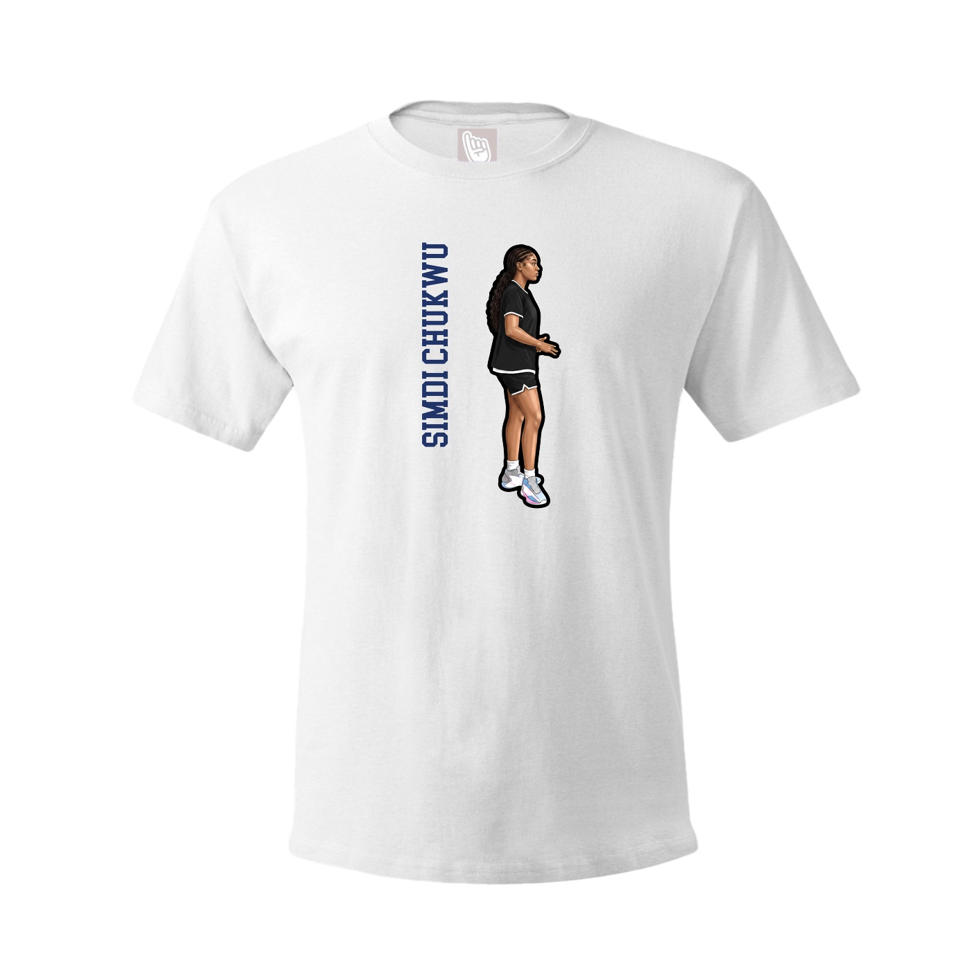 Tee — Name Vertical in White