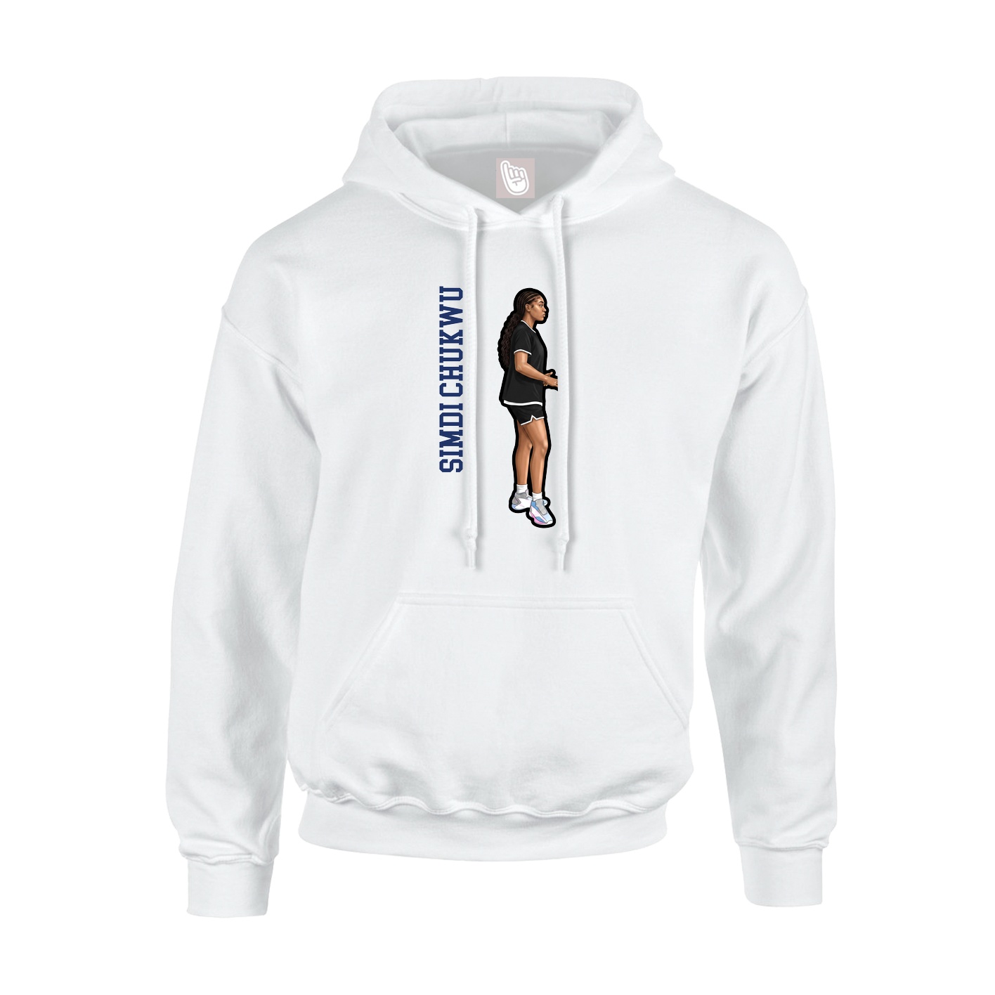 Youth Hoodie — Name Vertical in White