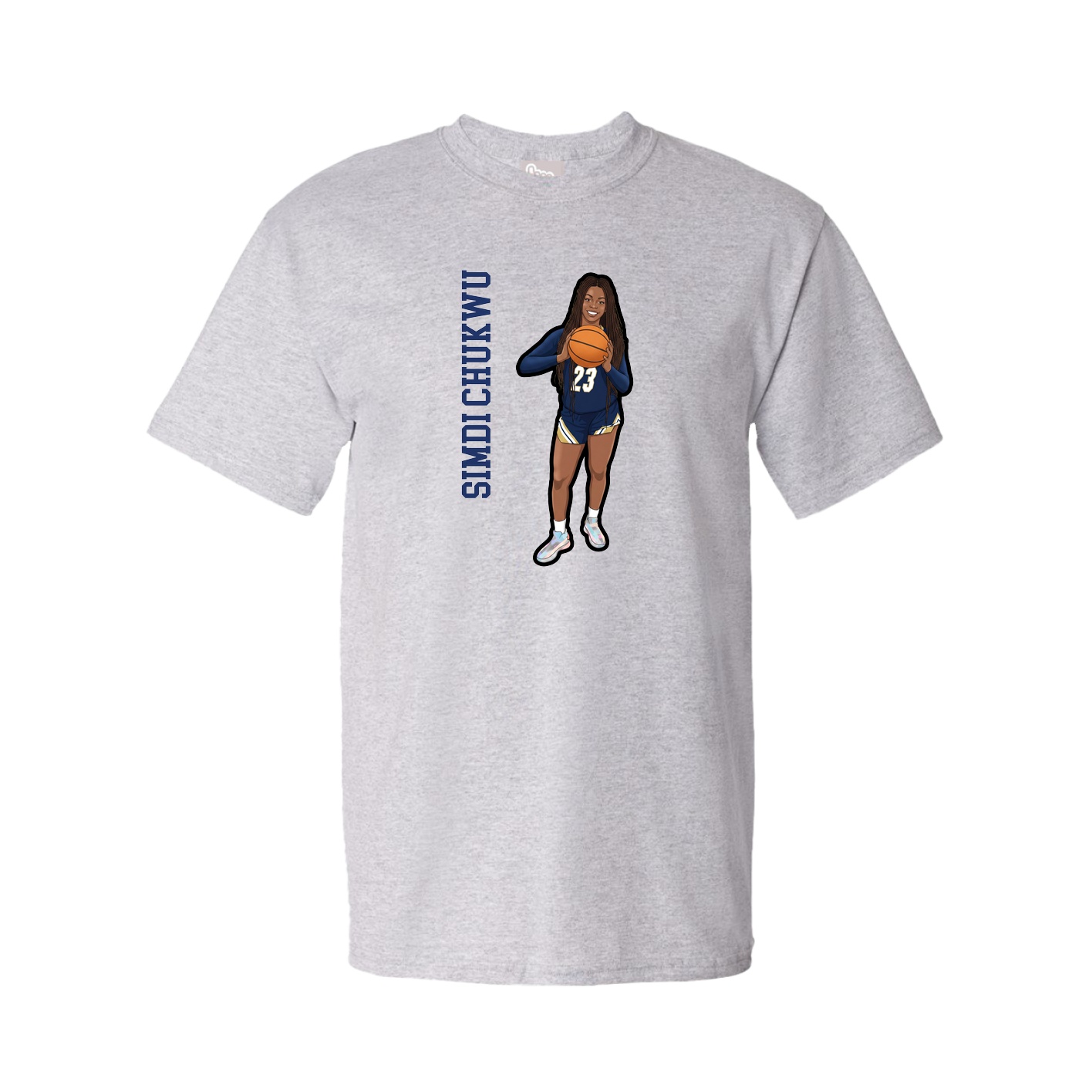 Tee — Name Vertical in Grey