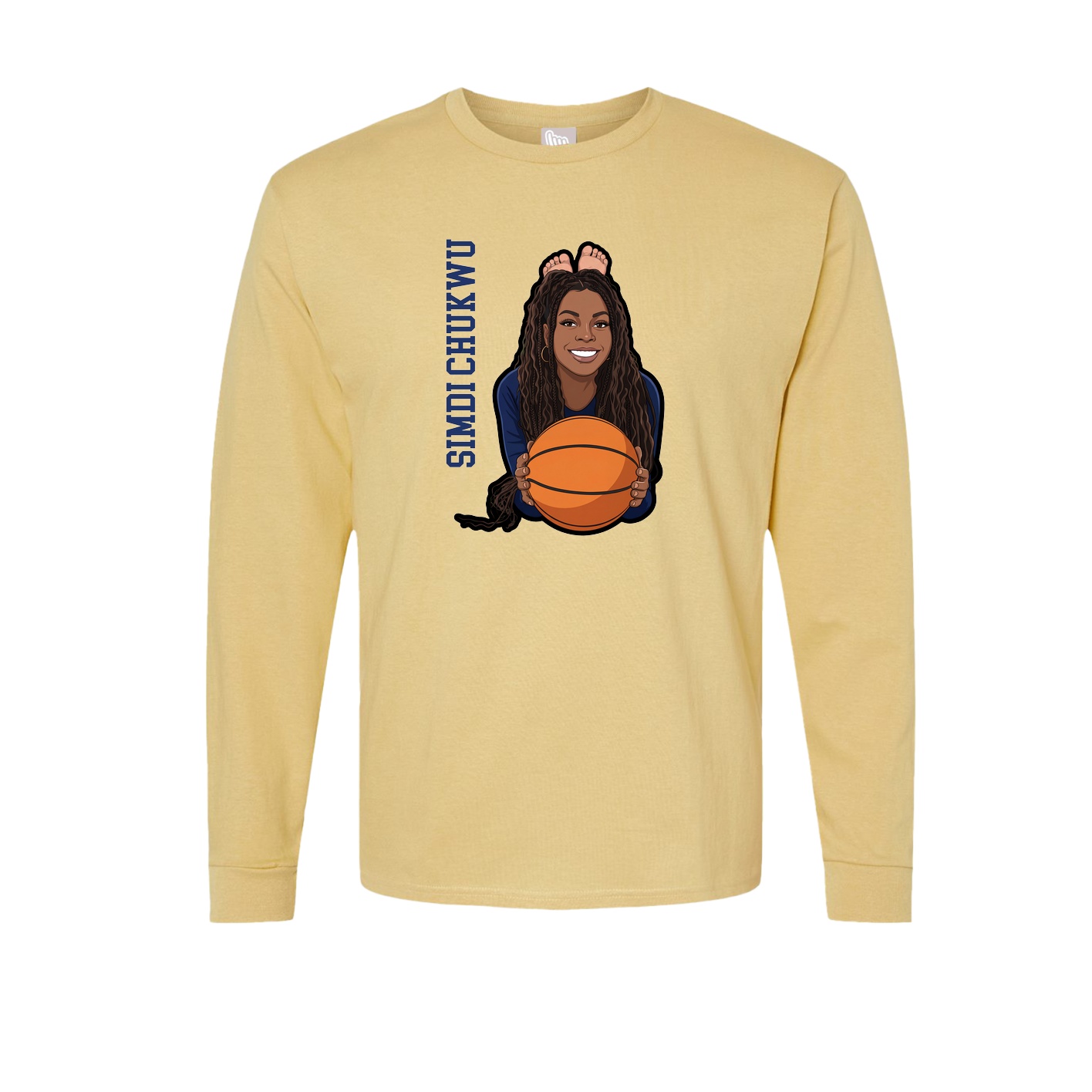 Long Sleeve Tee — Name Vertical in Vegas Gold
