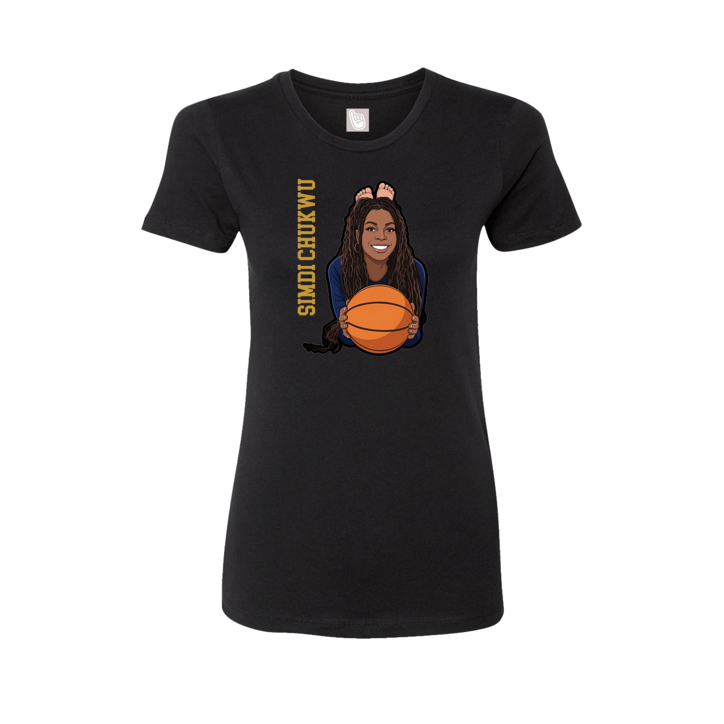 Womens Tee — Name Vertical in Black