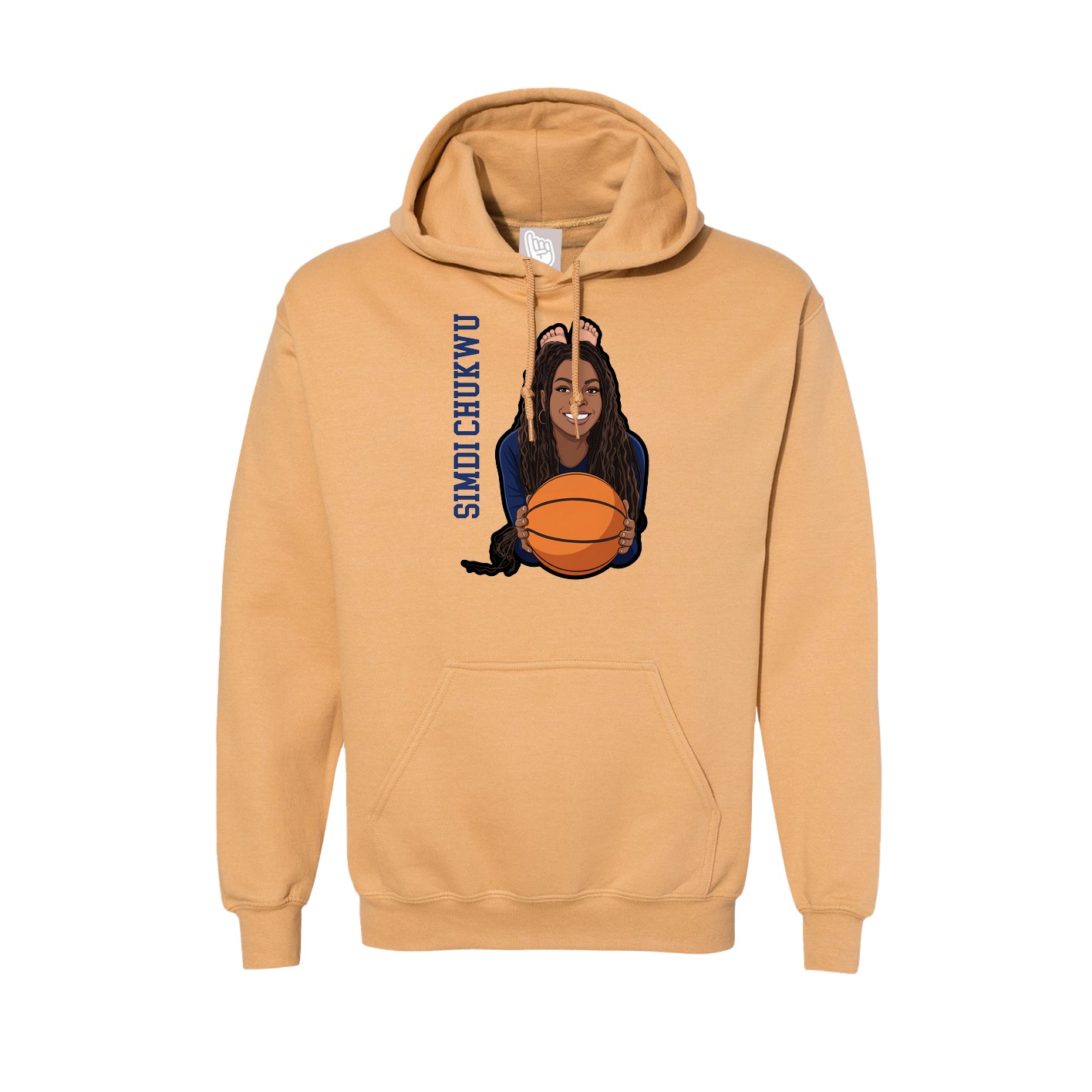 Hoodie — Name Vertical in Vegas Gold