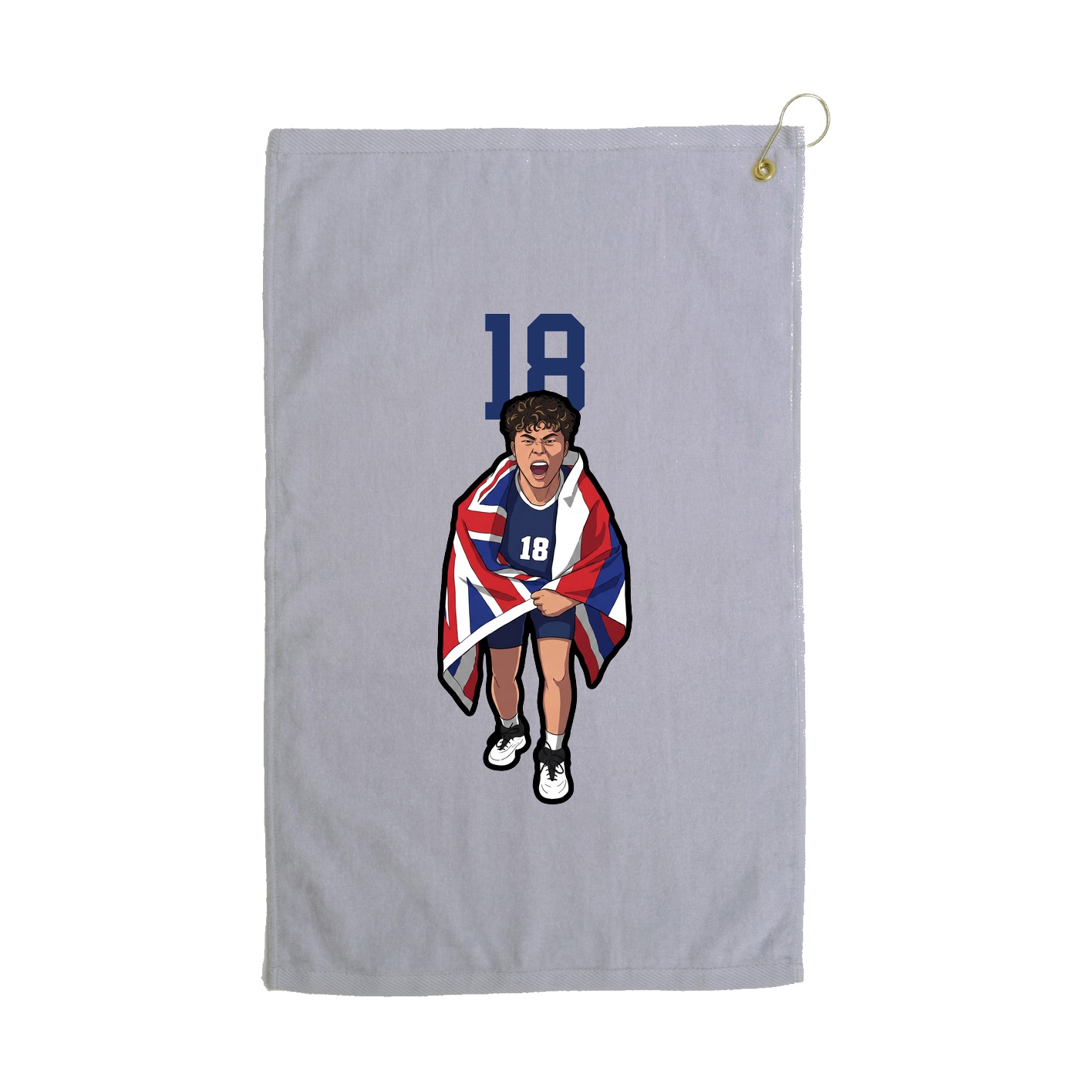Golf Towel — Number Top in Grey