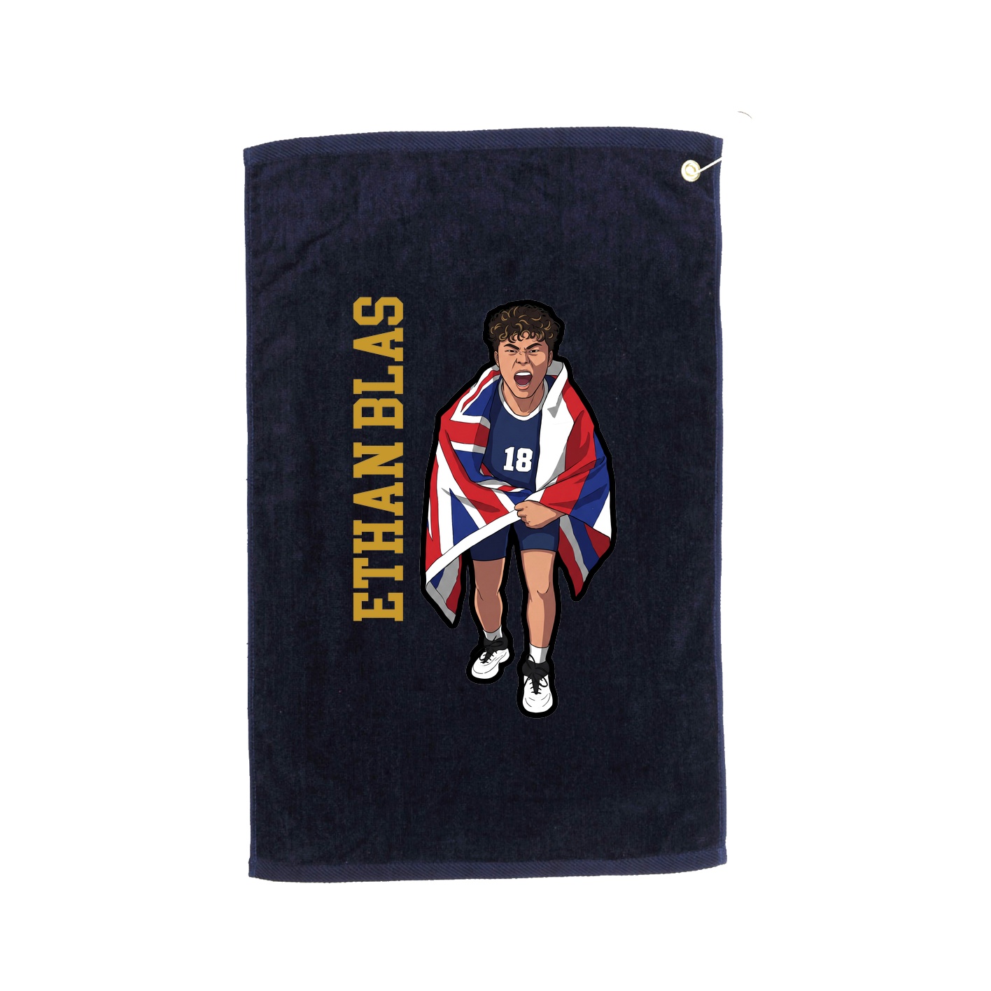 Golf Towel — Name Vertical in Navy