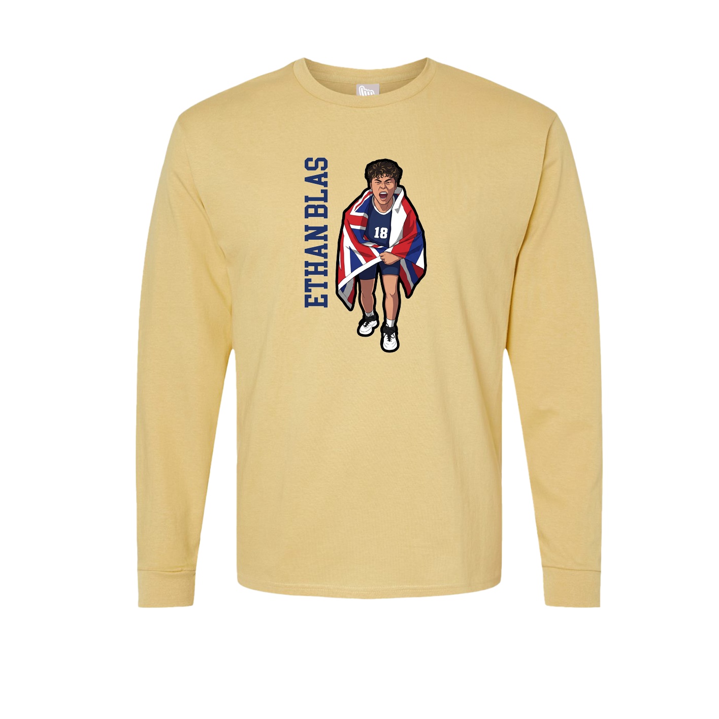 Long Sleeve Tee — Name Vertical in Vegas Gold