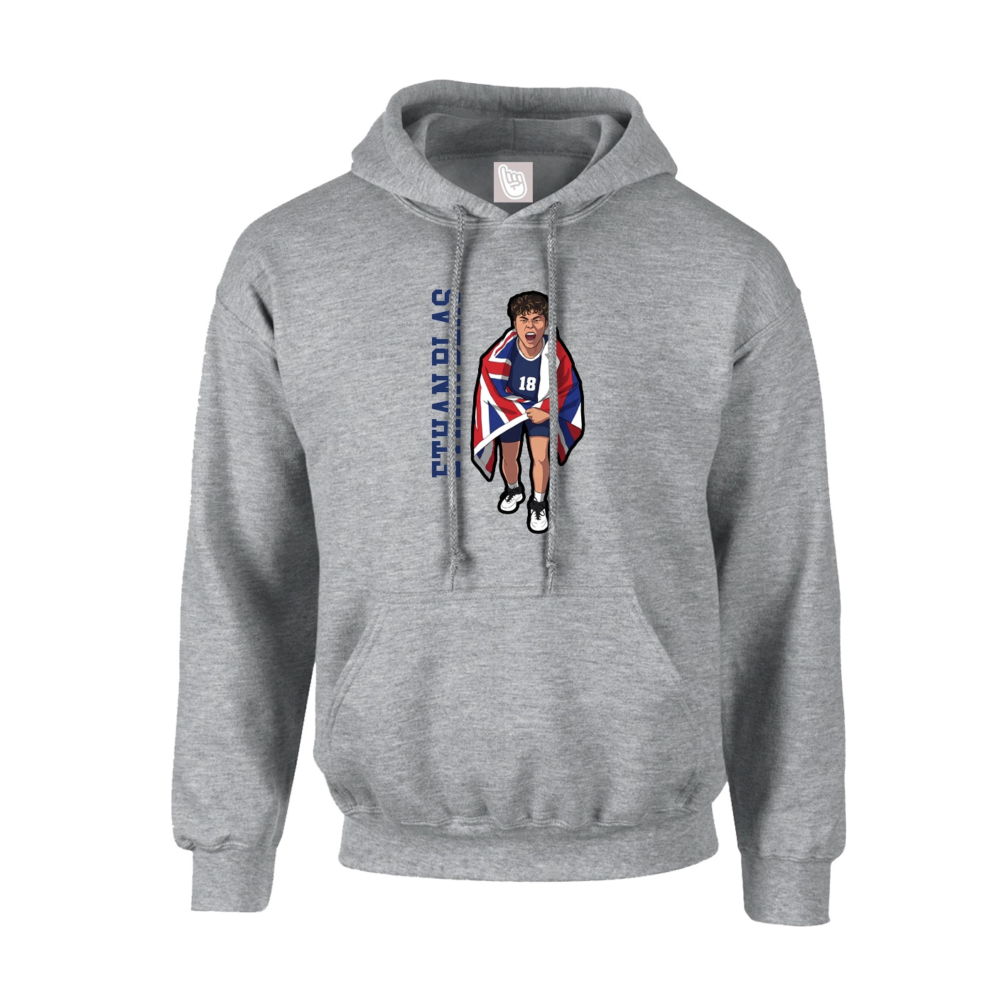 Hoodie — Name Vertical in Grey