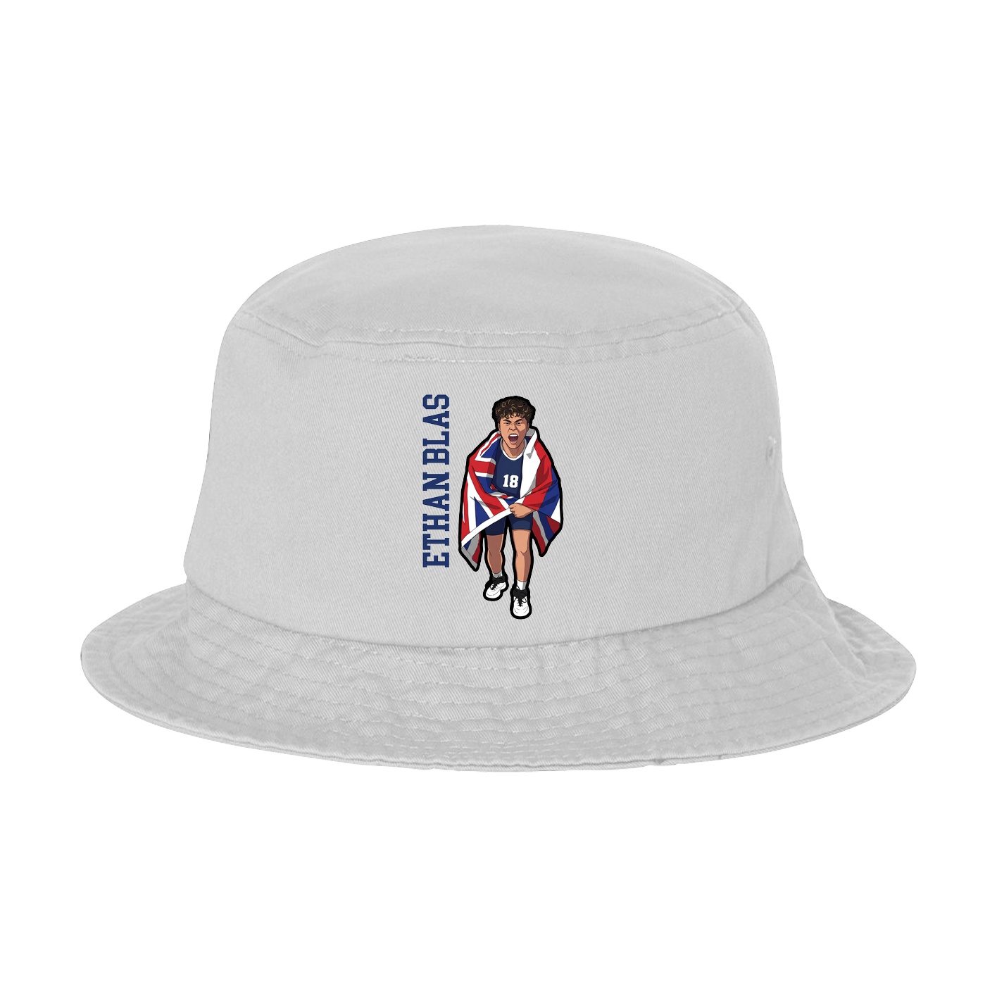 Bucket Cap — Name Vertical in White
