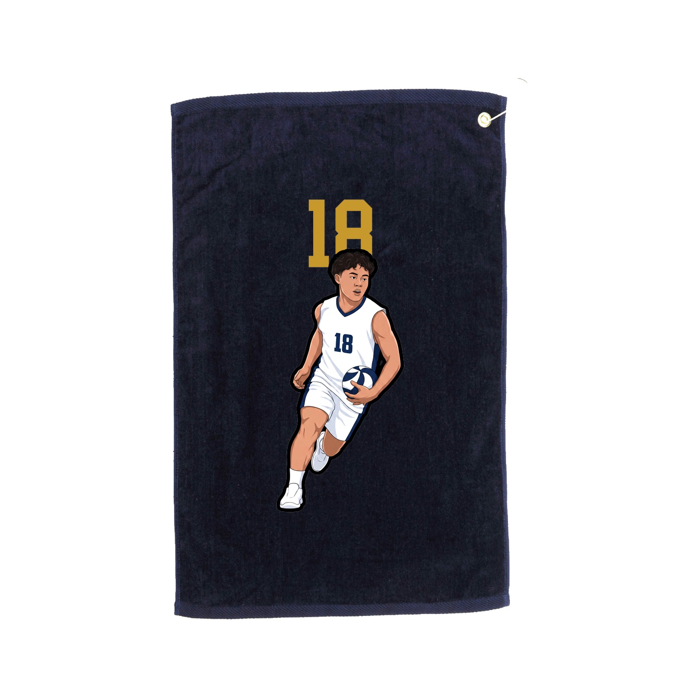 Golf Towel — Number Top in Navy