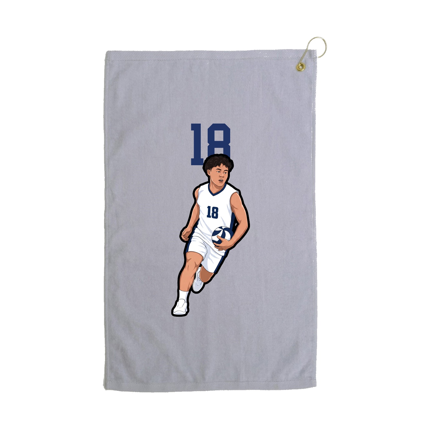 Golf Towel — Number Top in Grey