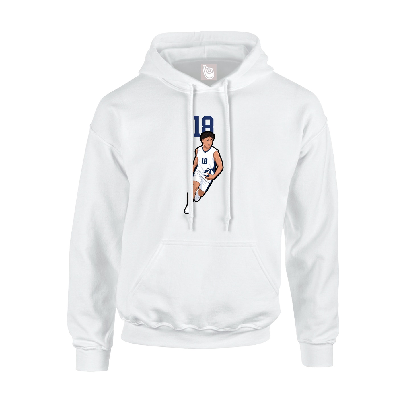 Hoodie — Number Top in White