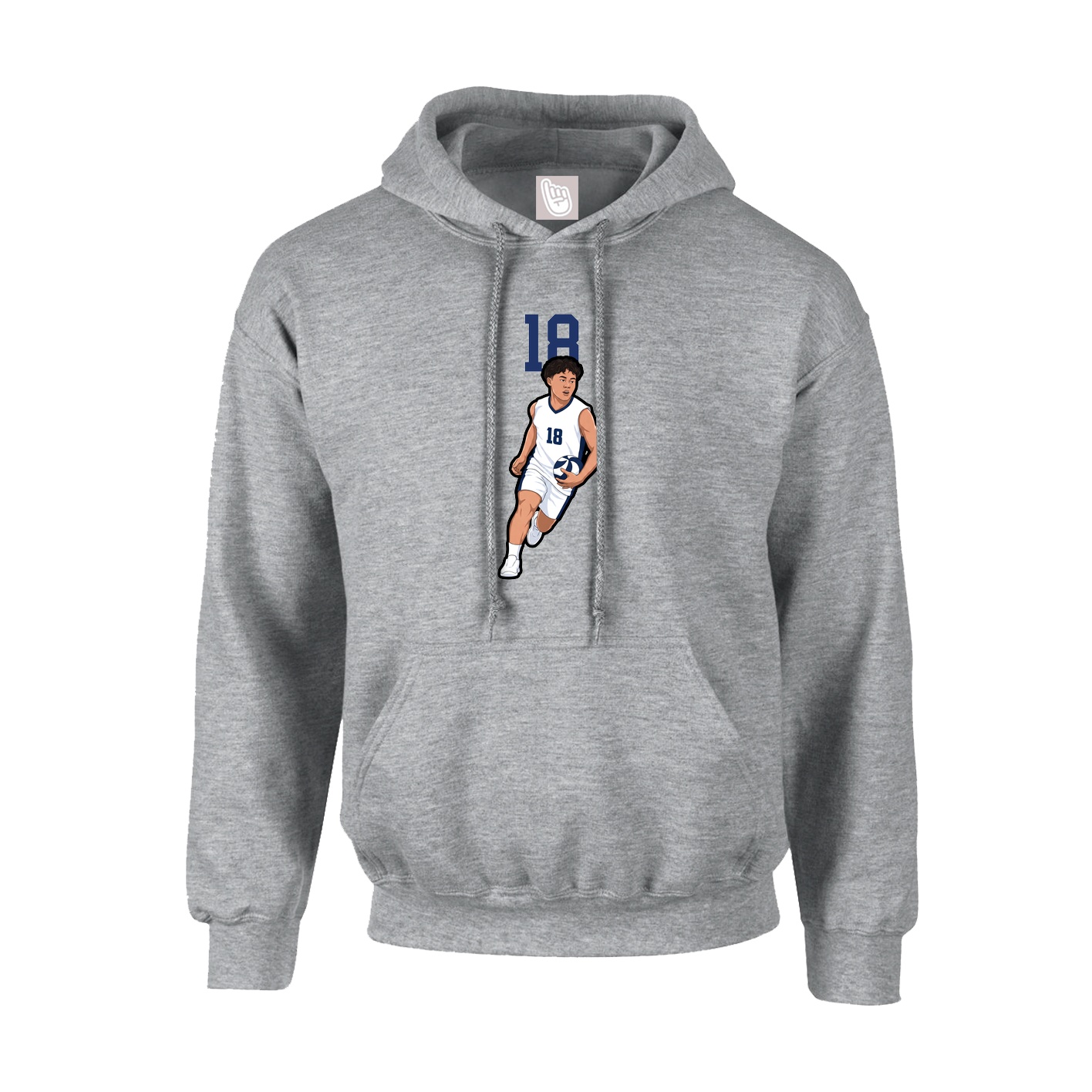 Youth Hoodie — Number Top in Grey
