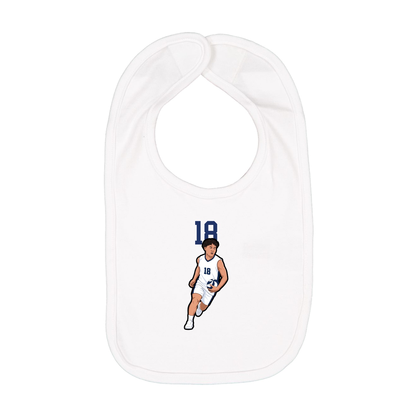 Infant Bib — Number Top in White