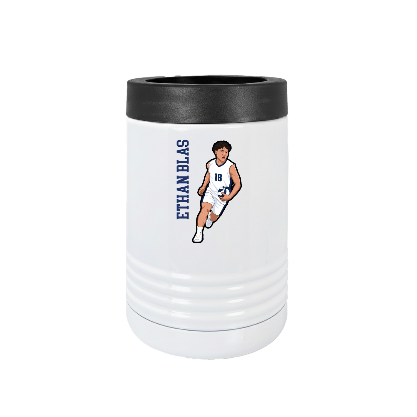 Beverage Holder — Name Vertical in White