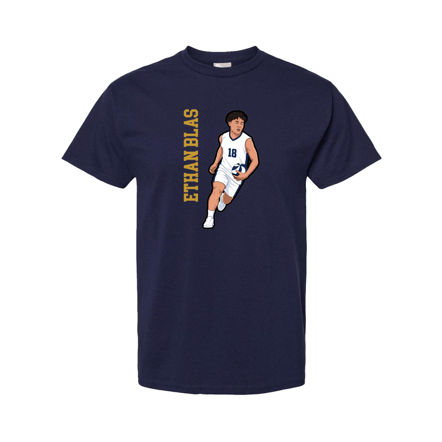 Tee — Name Vertical in Navy
