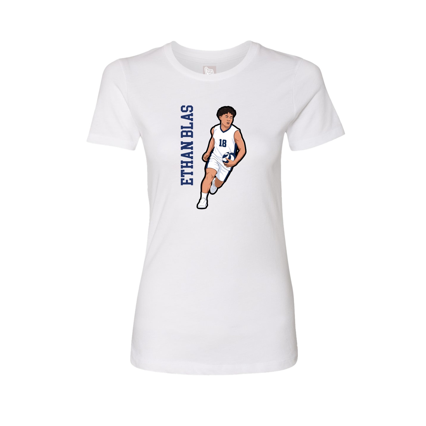 Womens Tee — Name Vertical in White