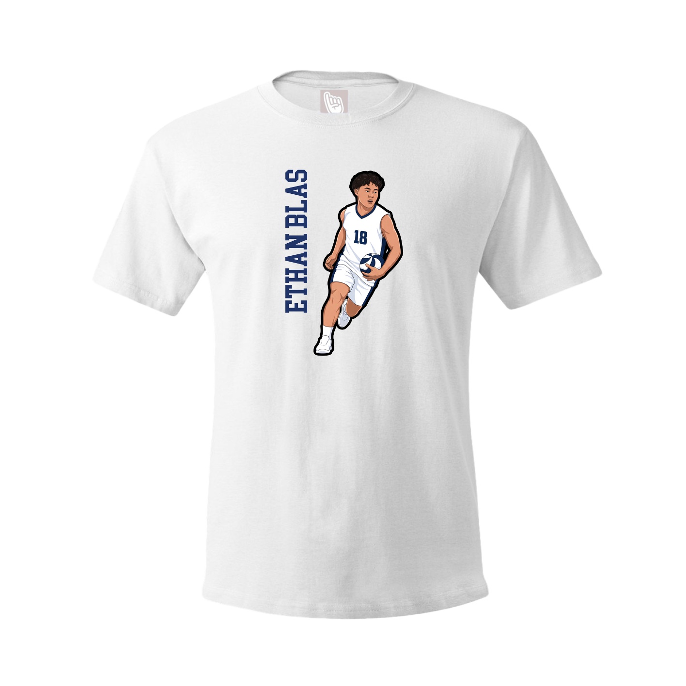 Youth Tee — Name Vertical in White