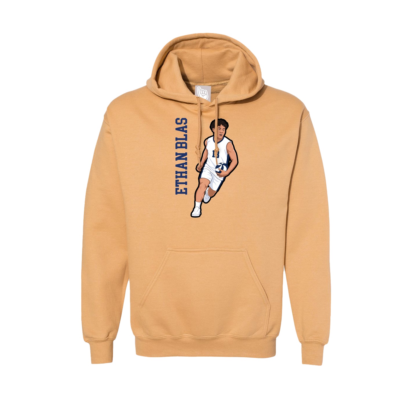 Hoodie — Name Vertical in Vegas Gold
