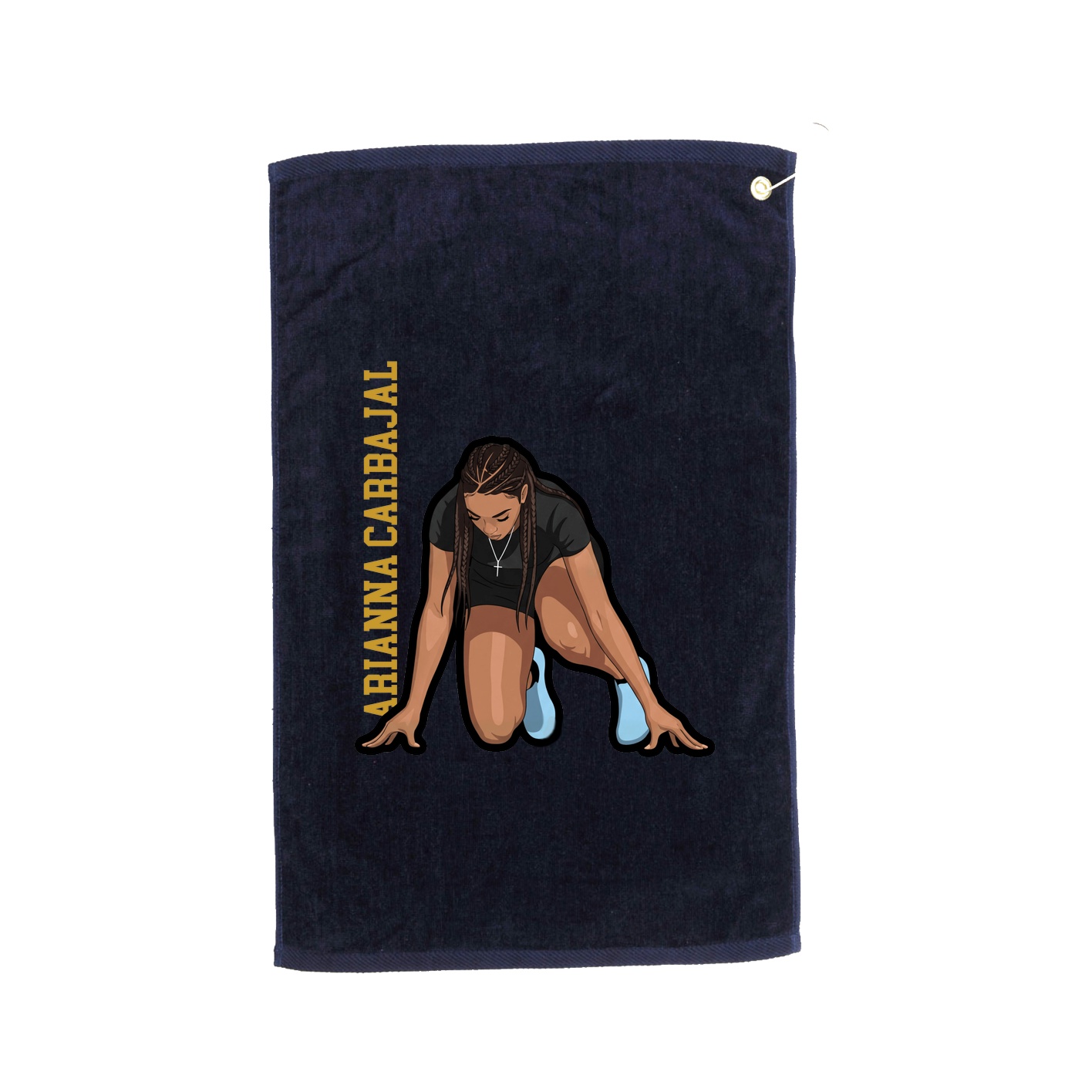 Golf Towel — Name Vertical in Navy