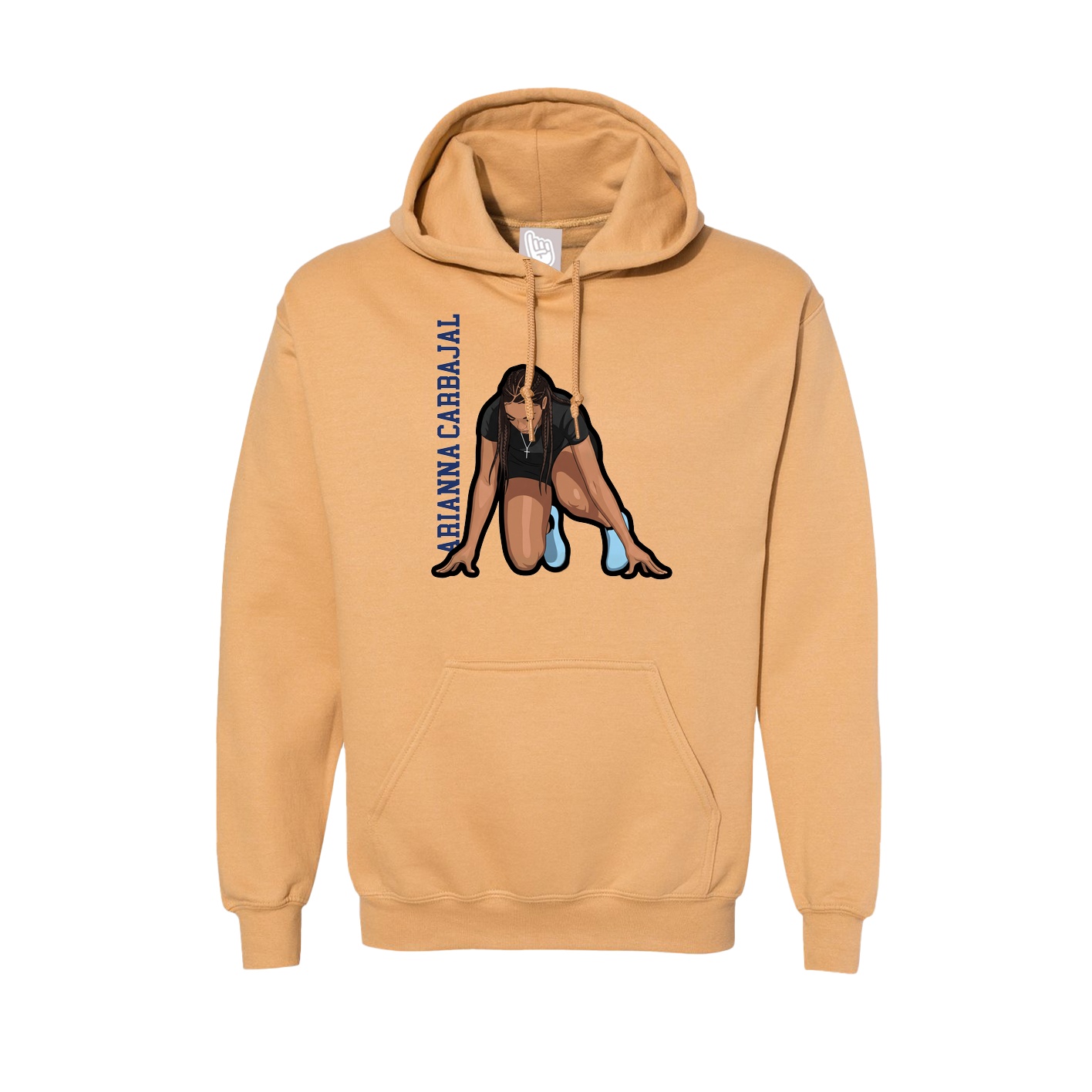 Hoodie — Name Vertical in Vegas Gold