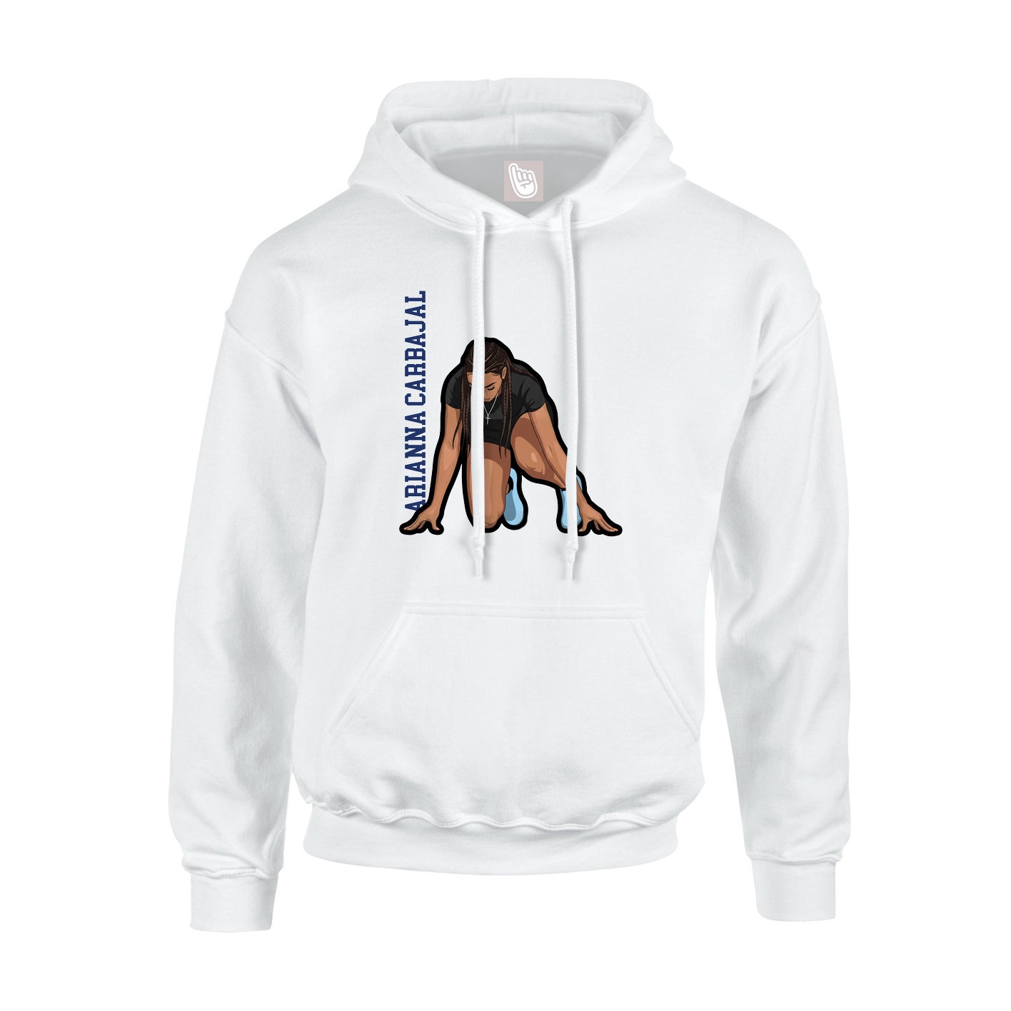 Youth Hoodie — Name Vertical in White