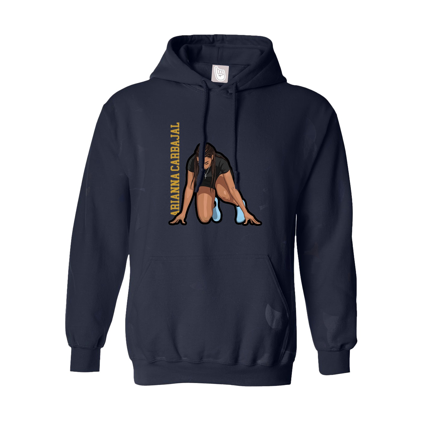 Youth Hoodie — Name Vertical in Navy