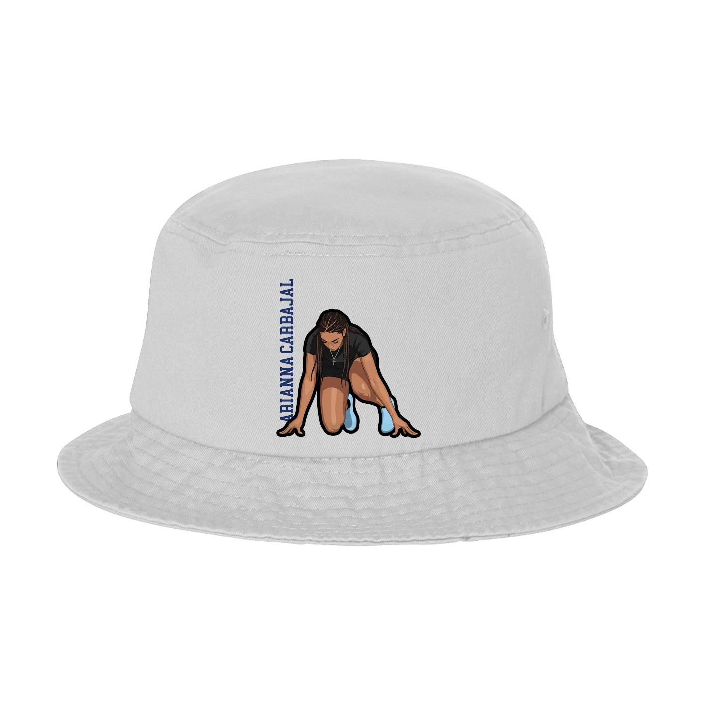 Bucket Cap — Name Vertical in White