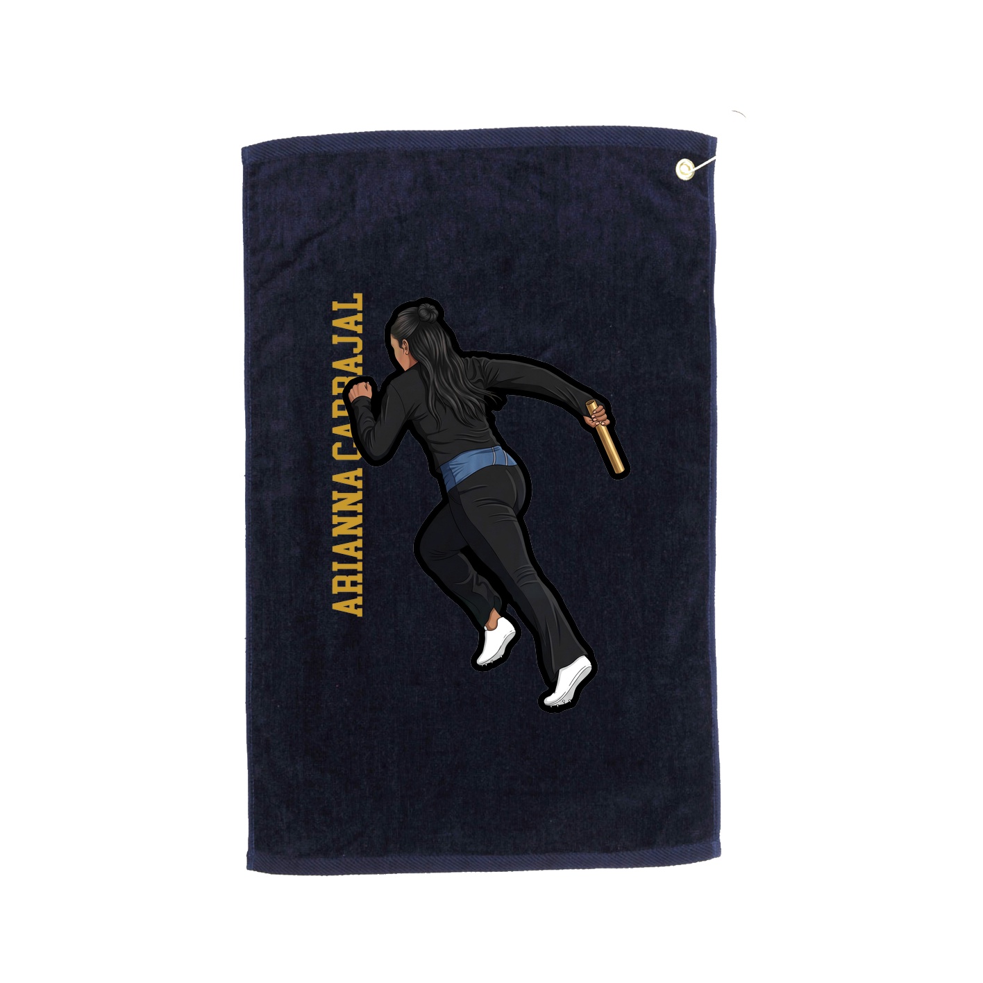 Golf Towel — Name Vertical in Navy