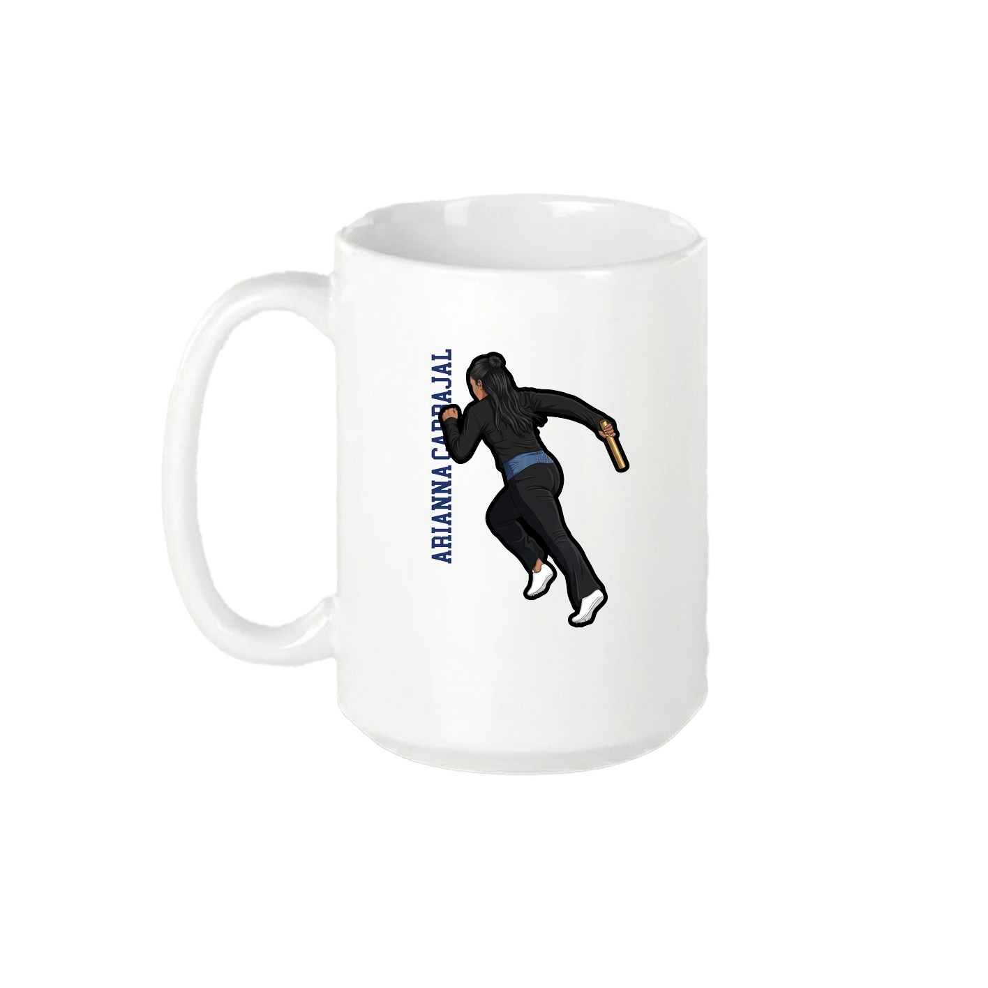 15oz Coffee Mug — Name Vertical in White